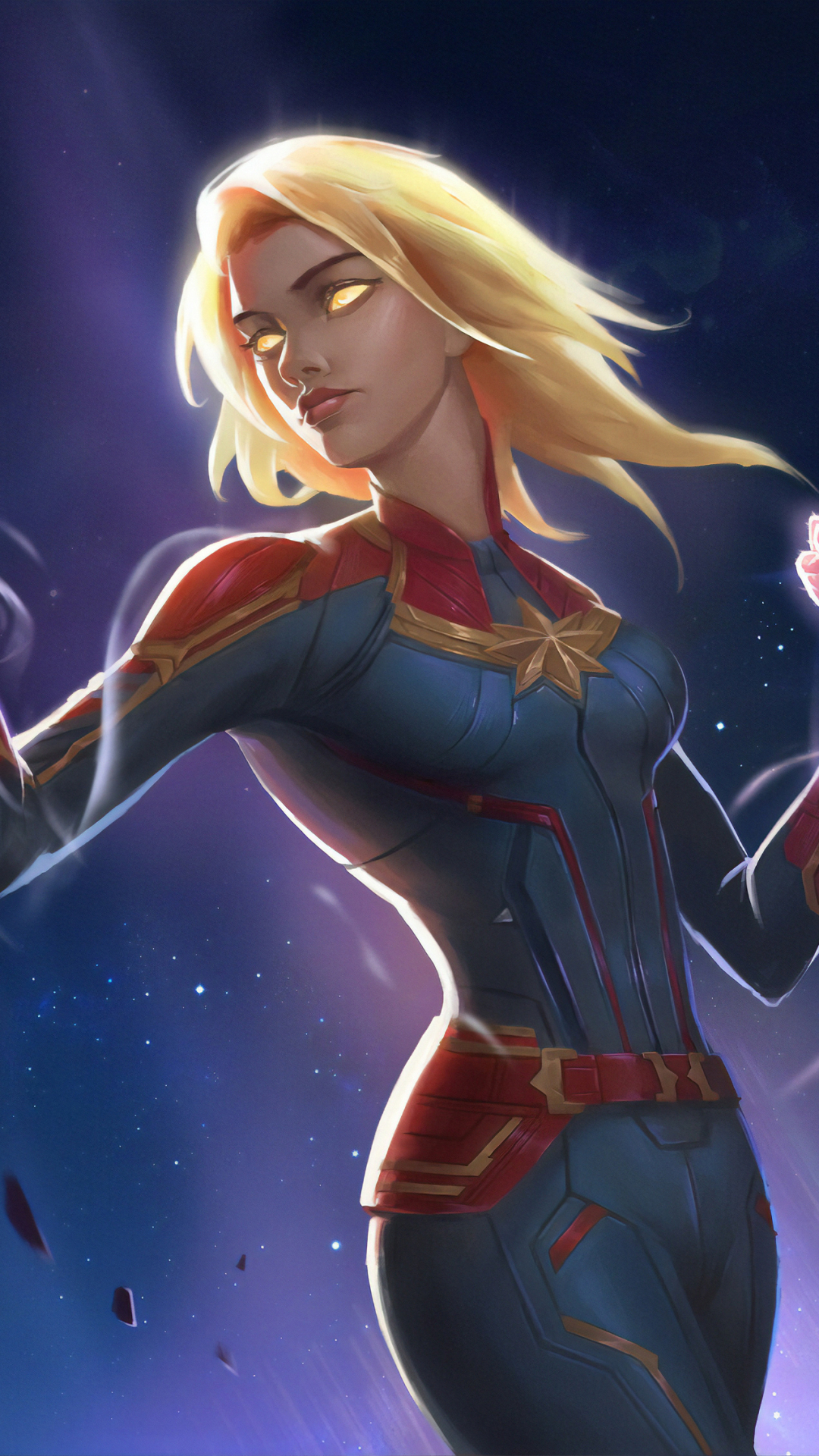 Handy-Wallpaper Blond, Blondinen, Comics, Captain Marvel kostenlos herunterladen.