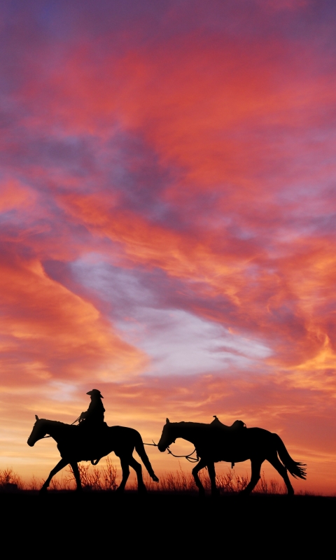 Handy-Wallpaper Silhouette, Wolke, Pferd, Fotografie, Himmel, Sonnenuntergang, Cowboy, Hauspferd kostenlos herunterladen.