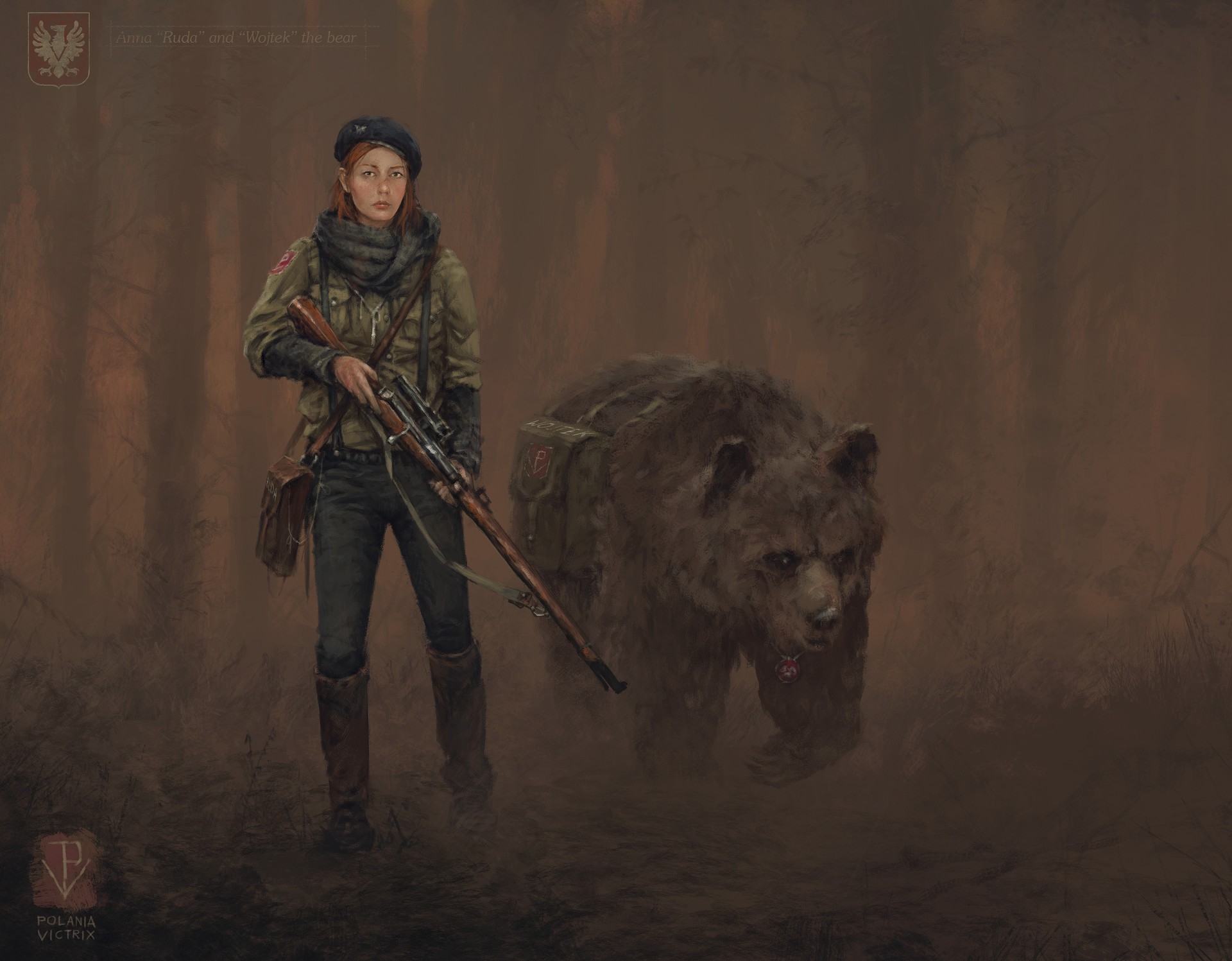 Free download wallpaper Bear, Artistic, Women, Sniper, Sniper Rifle, Woman Warrior on your PC desktop