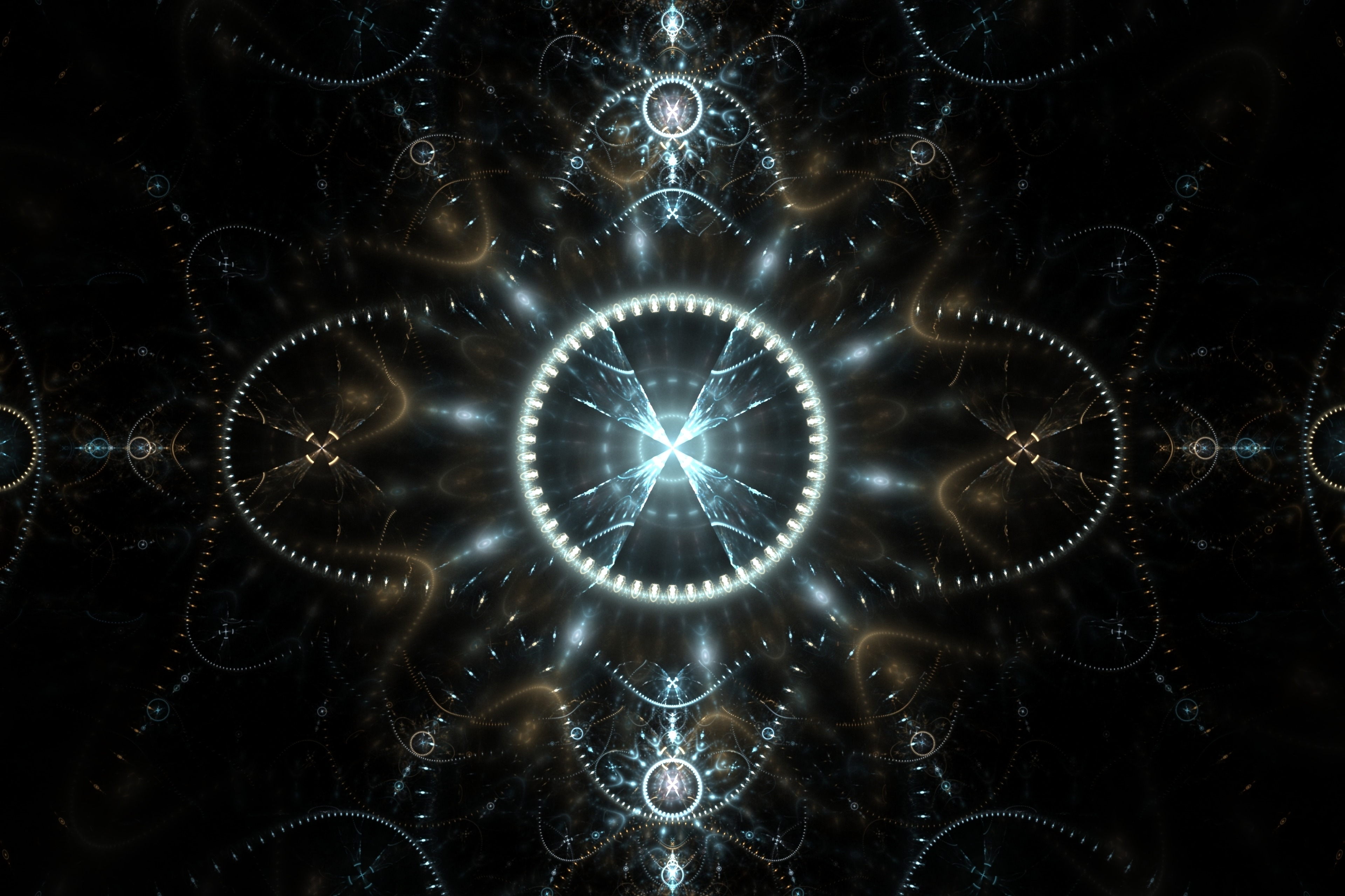 Download mobile wallpaper Glow, Circles, Lines, Abstract, Fractal for free.