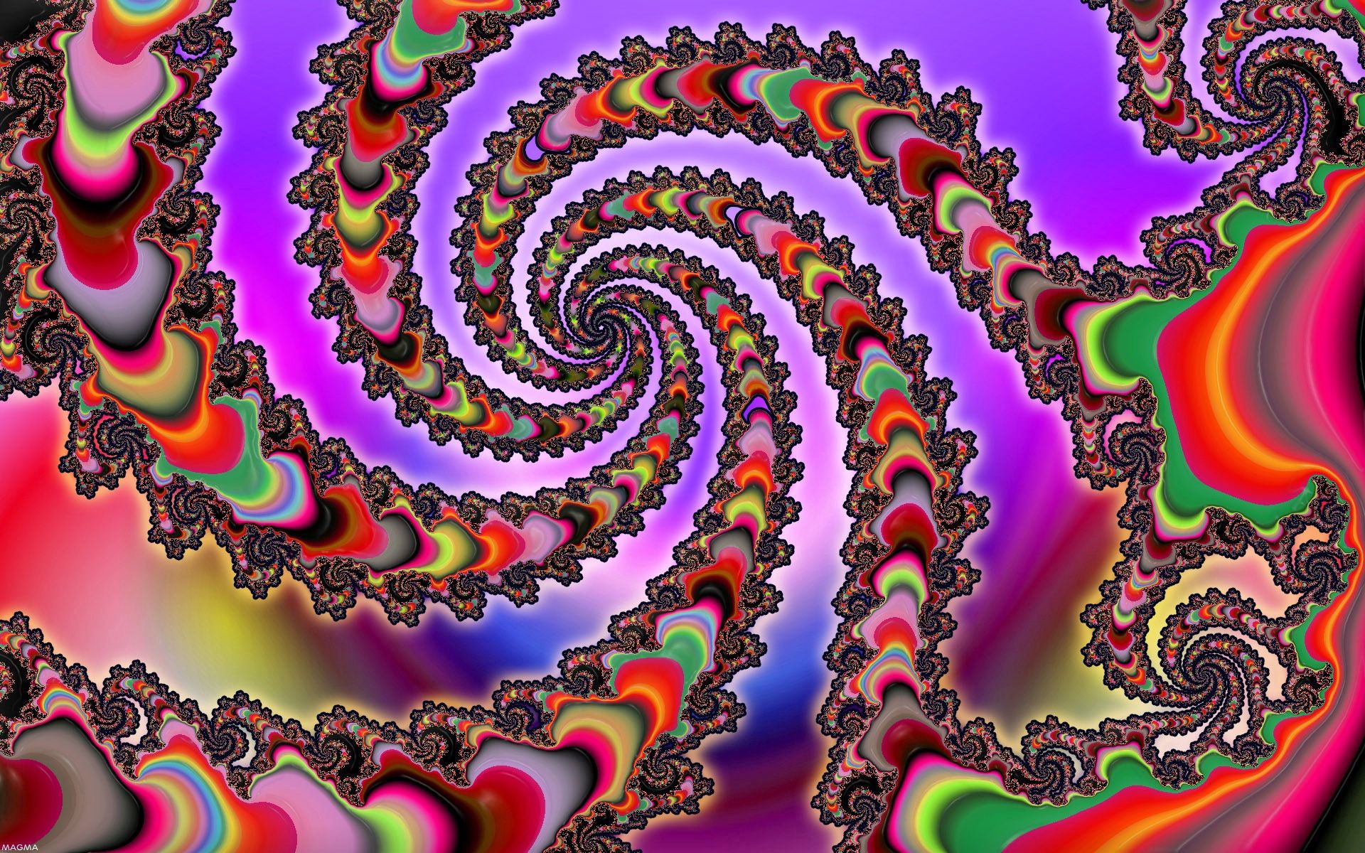 optical illusion, motley, abstract, multicolored, serpentine
