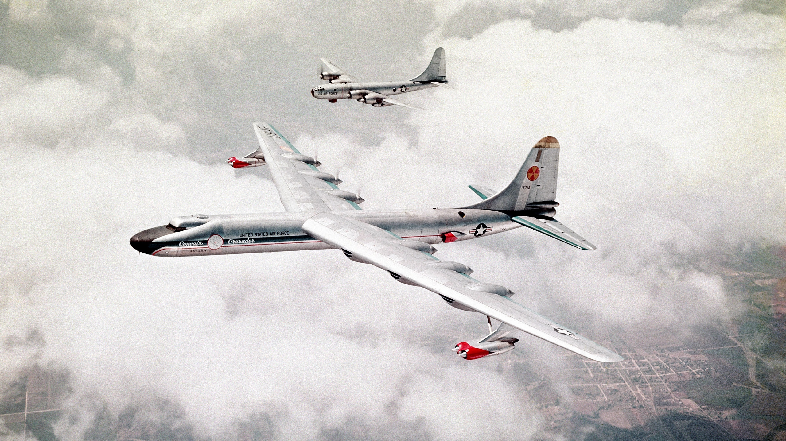 Скачать картинку Convair B 36 Миротворец, Самолет, Военный Самолет, Военные в телефон бесплатно.