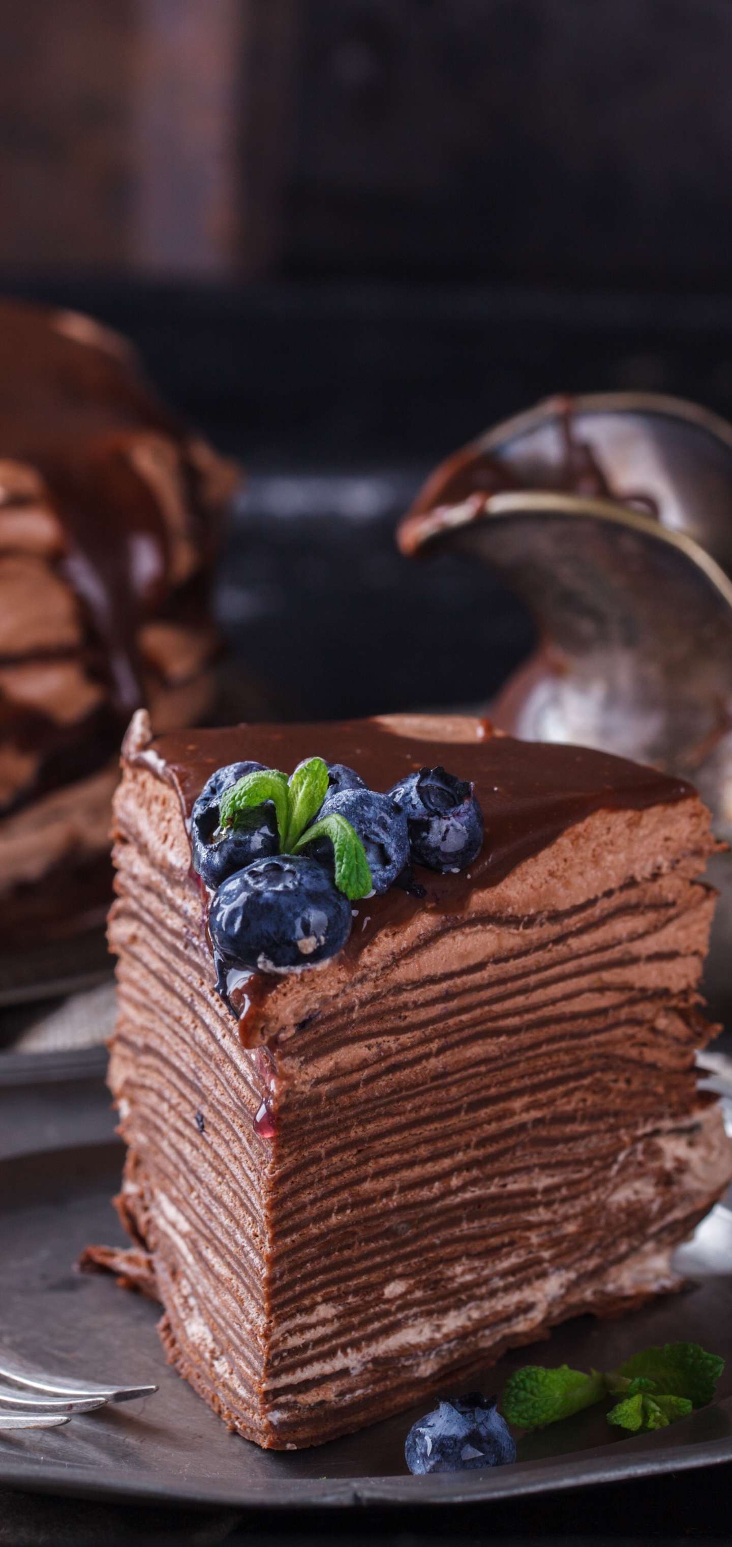 Download mobile wallpaper Food, Dessert, Chocolate, Blueberry, Still Life, Cake, Berry for free.