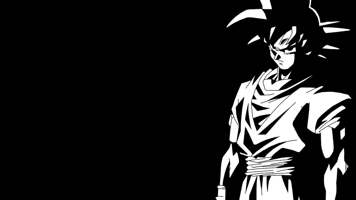 Fond d'écran HD: Dragon Ball Z, Dragon Ball, Animé, Noir & Blanc, Goku