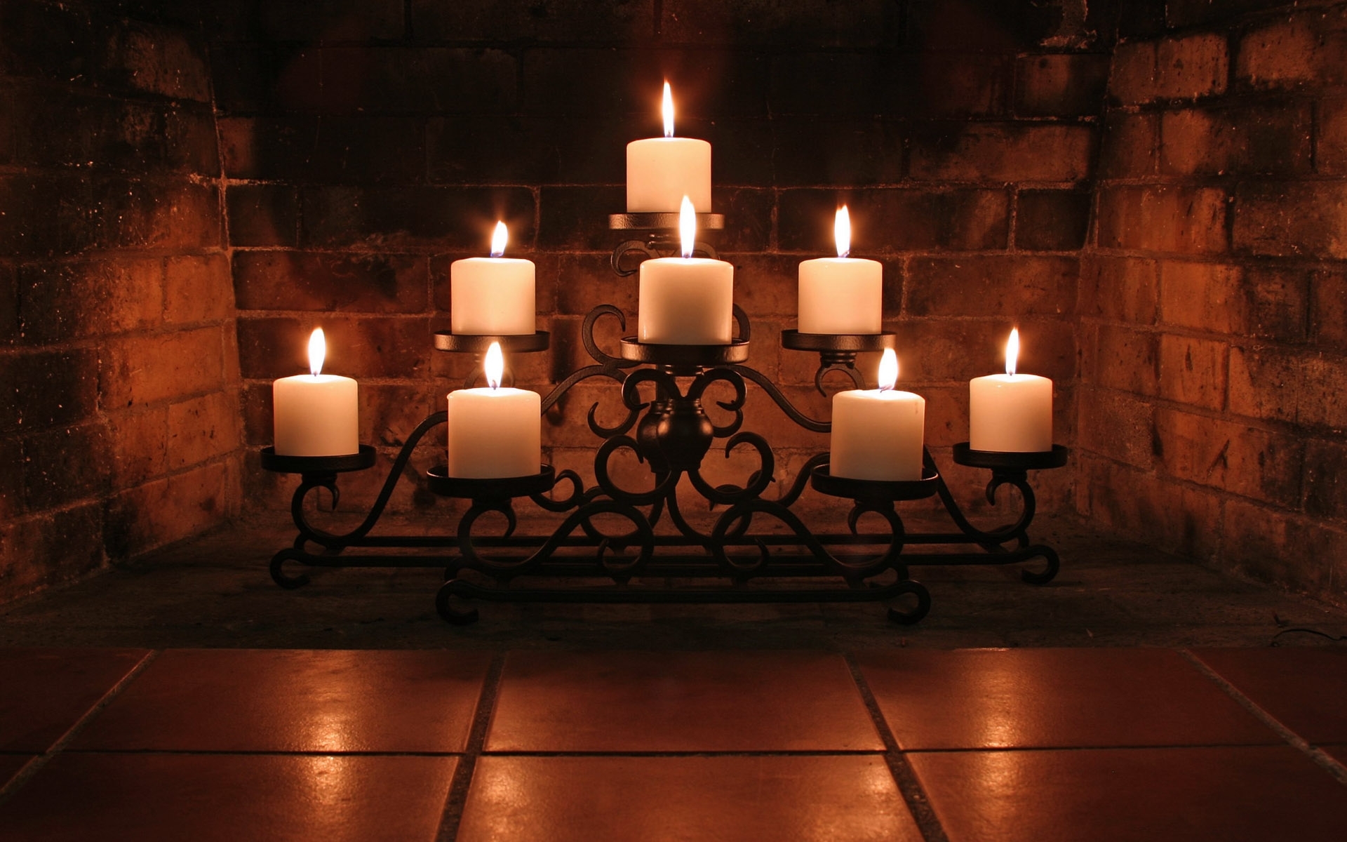 candles, fire, night, objects, still life HD wallpaper