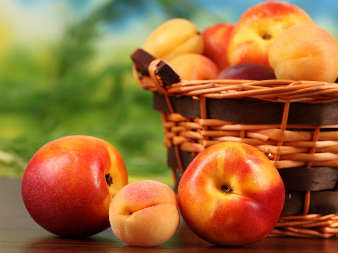 fruits, food, peaches