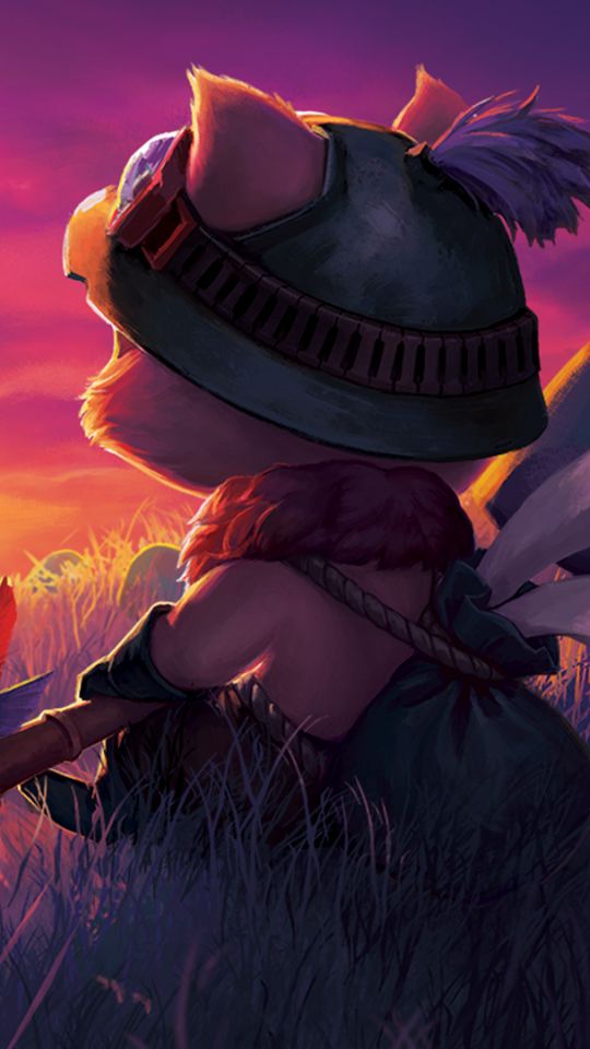 Download mobile wallpaper Sunset, League Of Legends, Field, Mushroom, Video Game, Teemo (League Of Legends) for free.