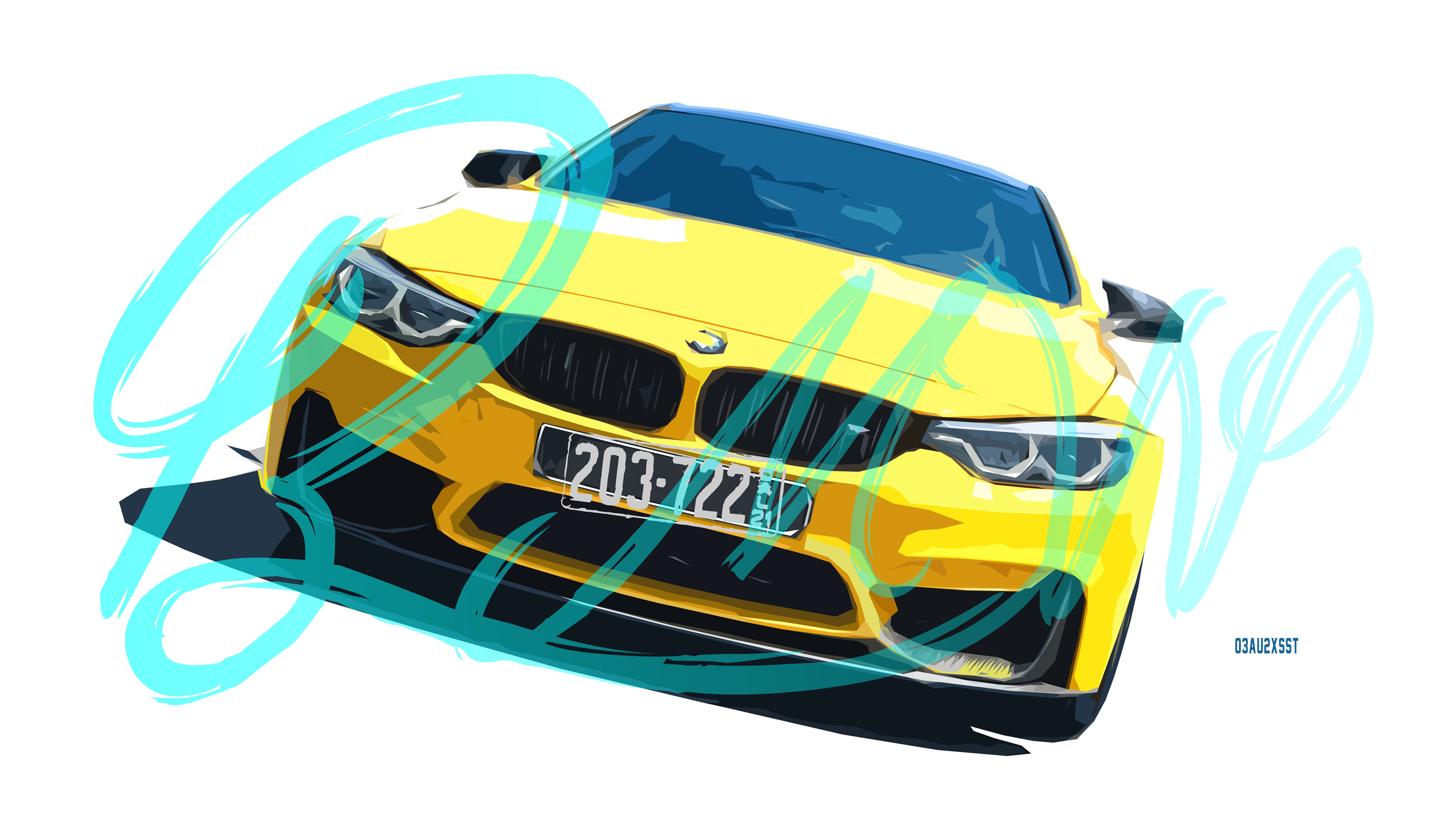 Download mobile wallpaper Bmw, Car, Race Car, Vehicles, Yellow Car for free.