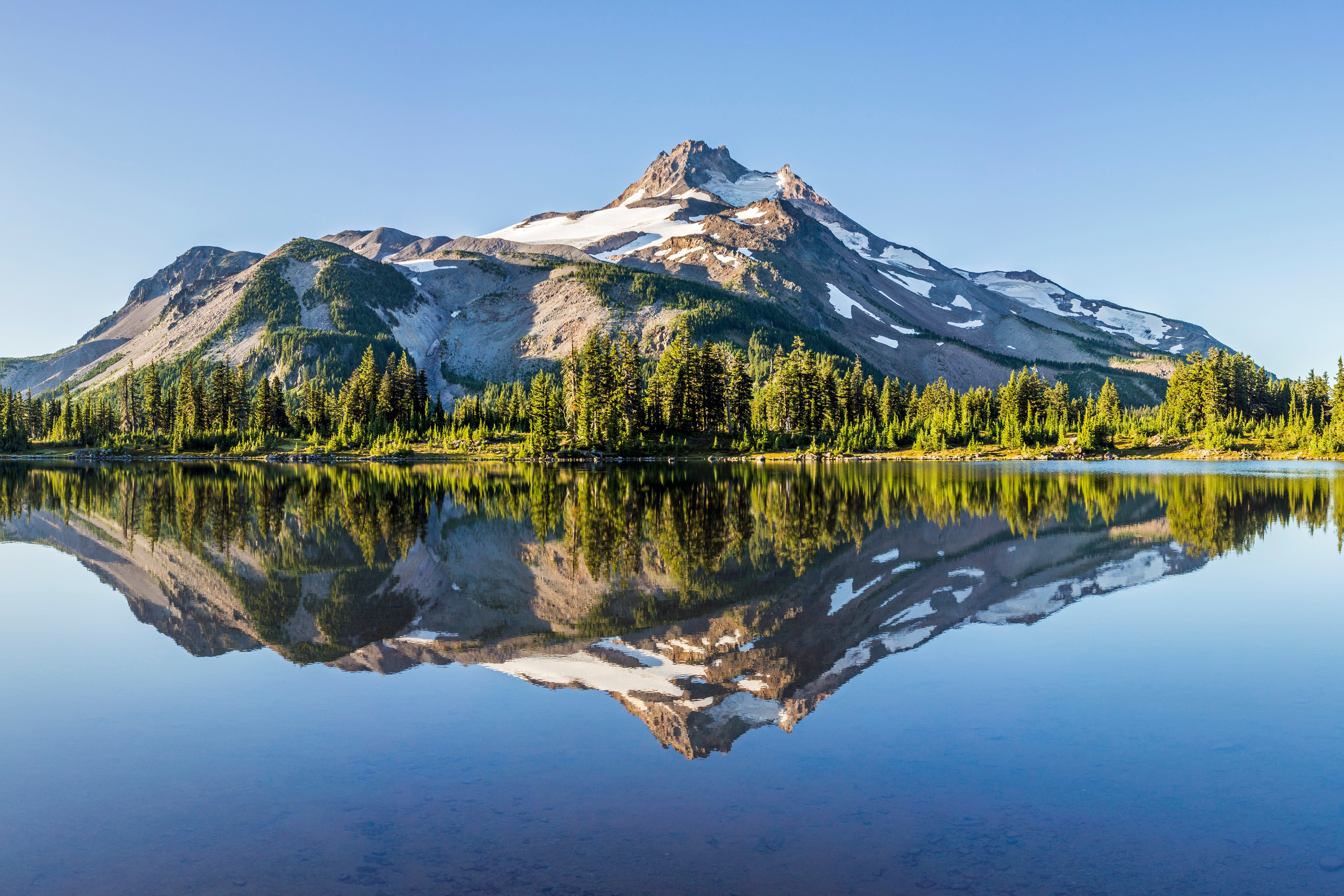 Скачати мобільні шпалери Природа, Гора, Озеро, Земля, Орегон, Рефлексія безкоштовно.