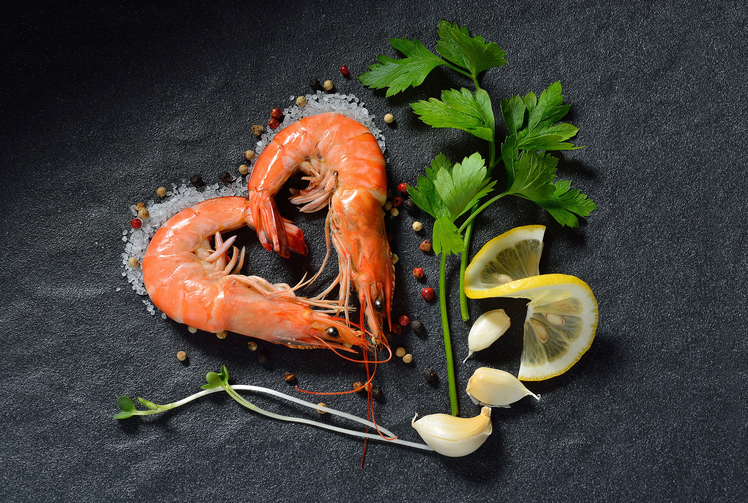 Free download wallpaper Food, Still Life, Shrimp, Seafood, Heart Shaped on your PC desktop