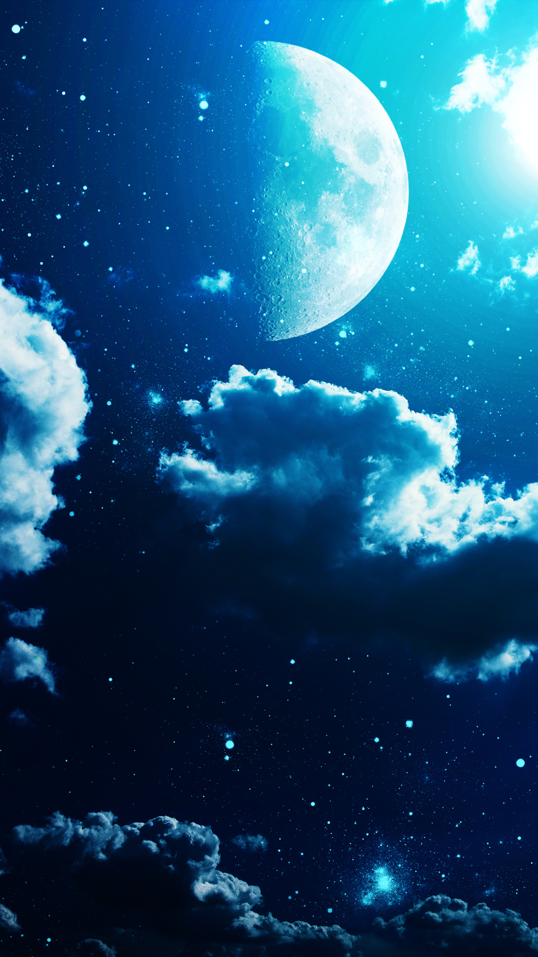 Descarga gratuita de fondo de pantalla para móvil de Cielo, Noche, Luna, Nube, Tierra/naturaleza.