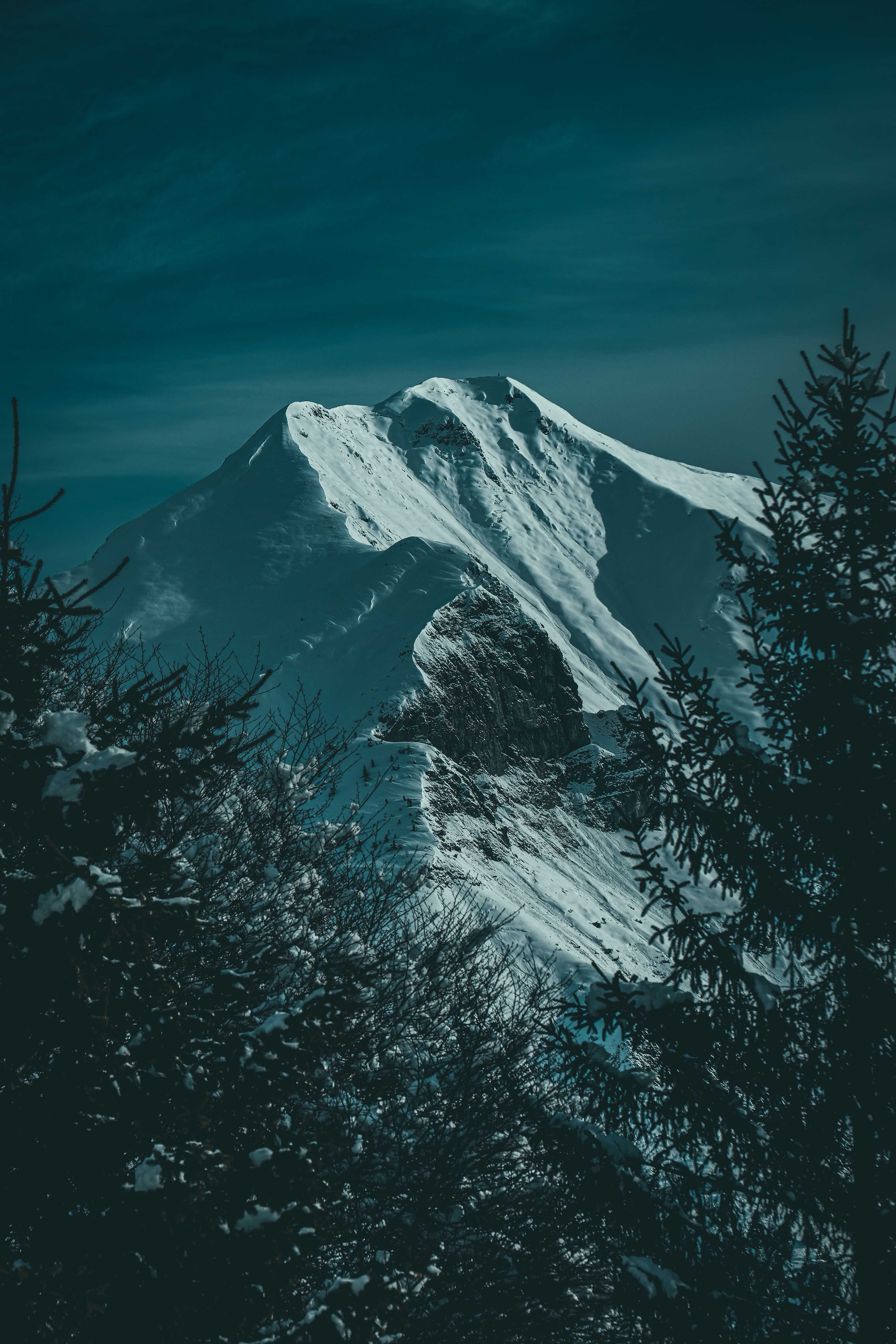 Handy-Wallpaper Mountains, Schnee, Fichte, Fir, Steigung, Natur kostenlos herunterladen.