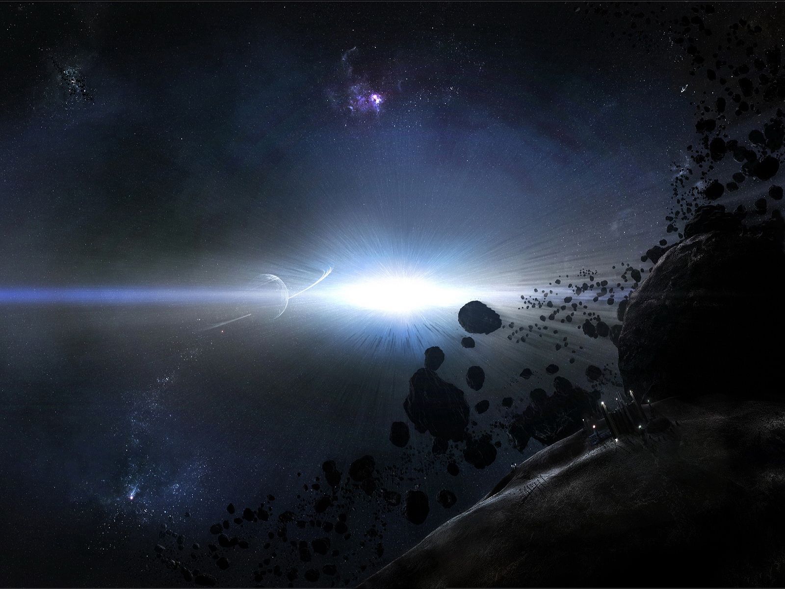 116569 скачать обои метеориты, свечение, взрыв, космос, обломки - заставки и картинки бесплатно