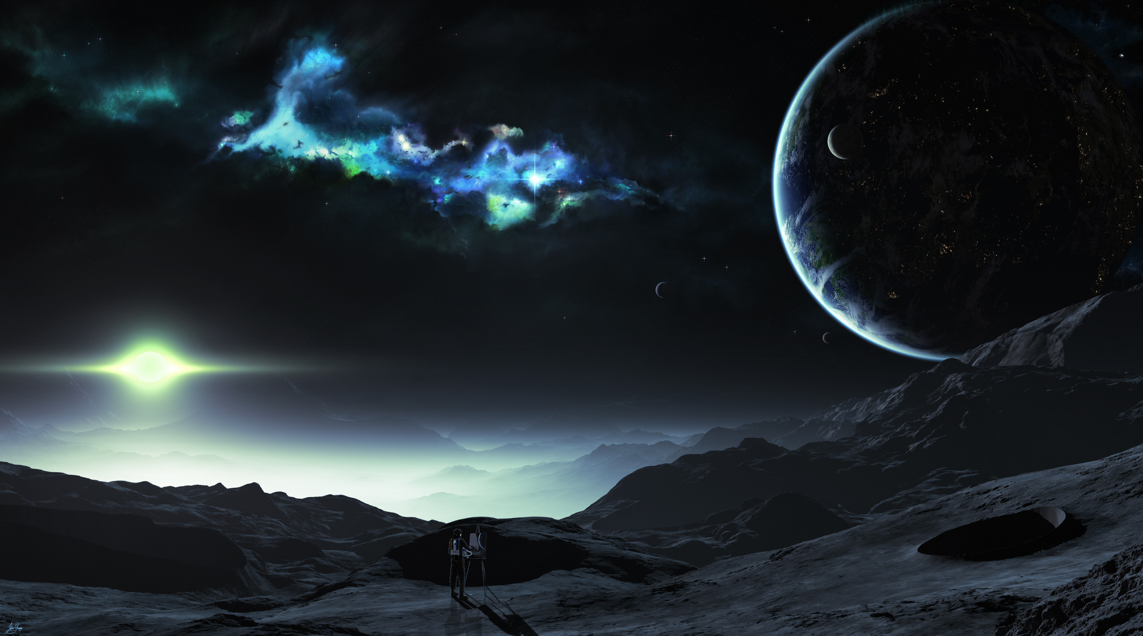 Handy-Wallpaper Science Fiction, Landschaft kostenlos herunterladen.