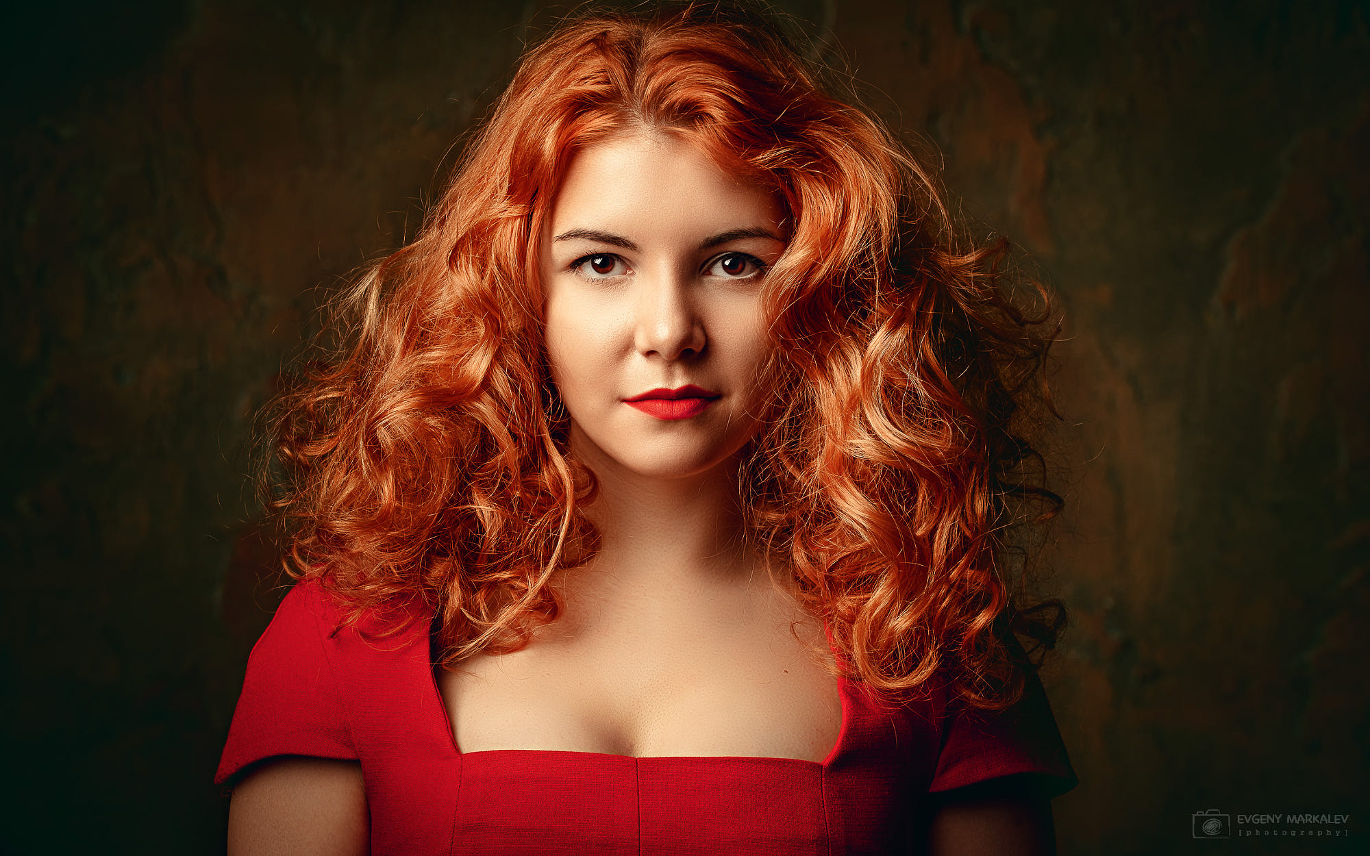 Download mobile wallpaper Redhead, Model, Women, Brown Eyes, Lipstick, Depth Of Field for free.