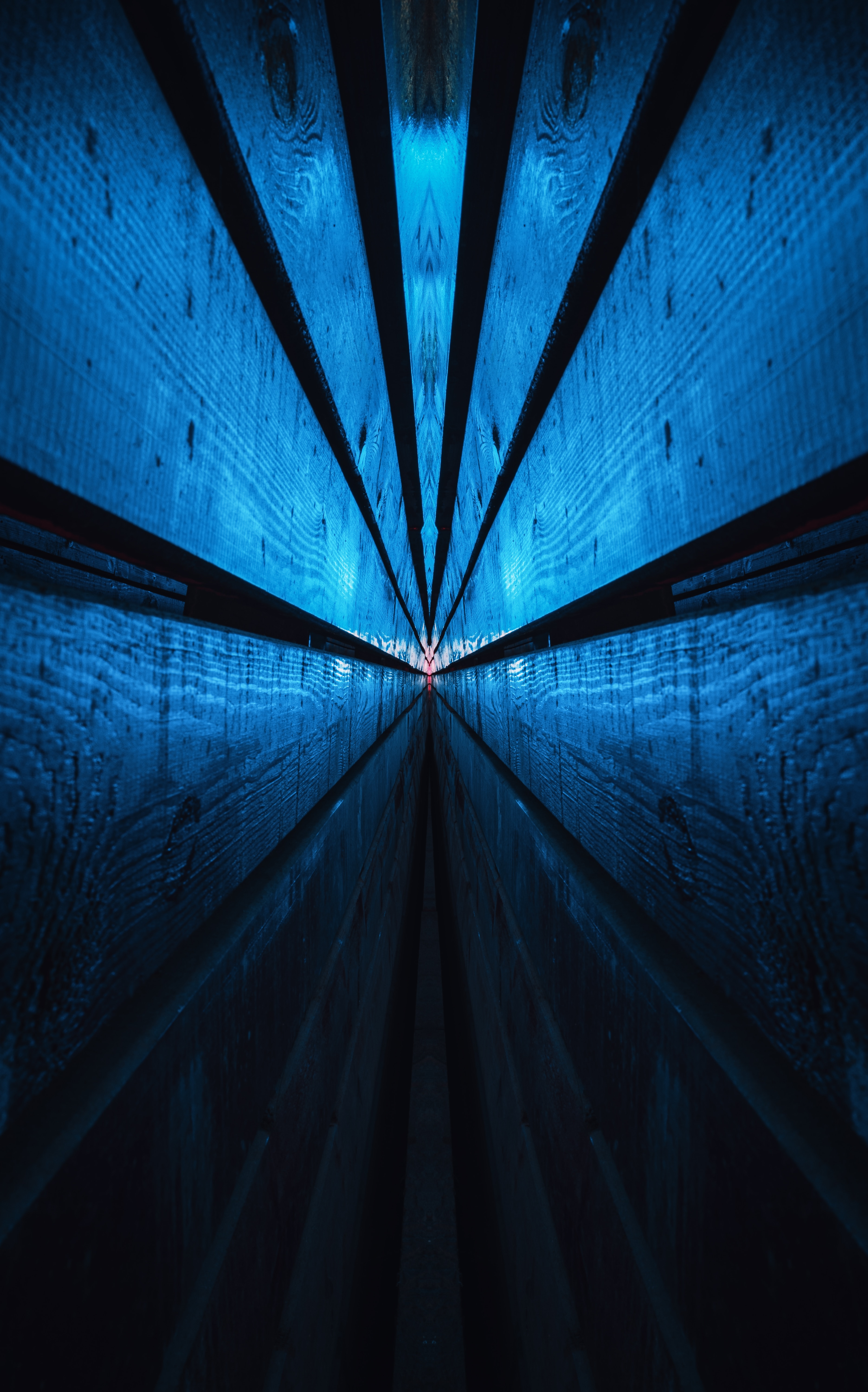 無料モバイル壁紙輝く, 光, 青い, トンネル, 反射, 抽象をダウンロードします。