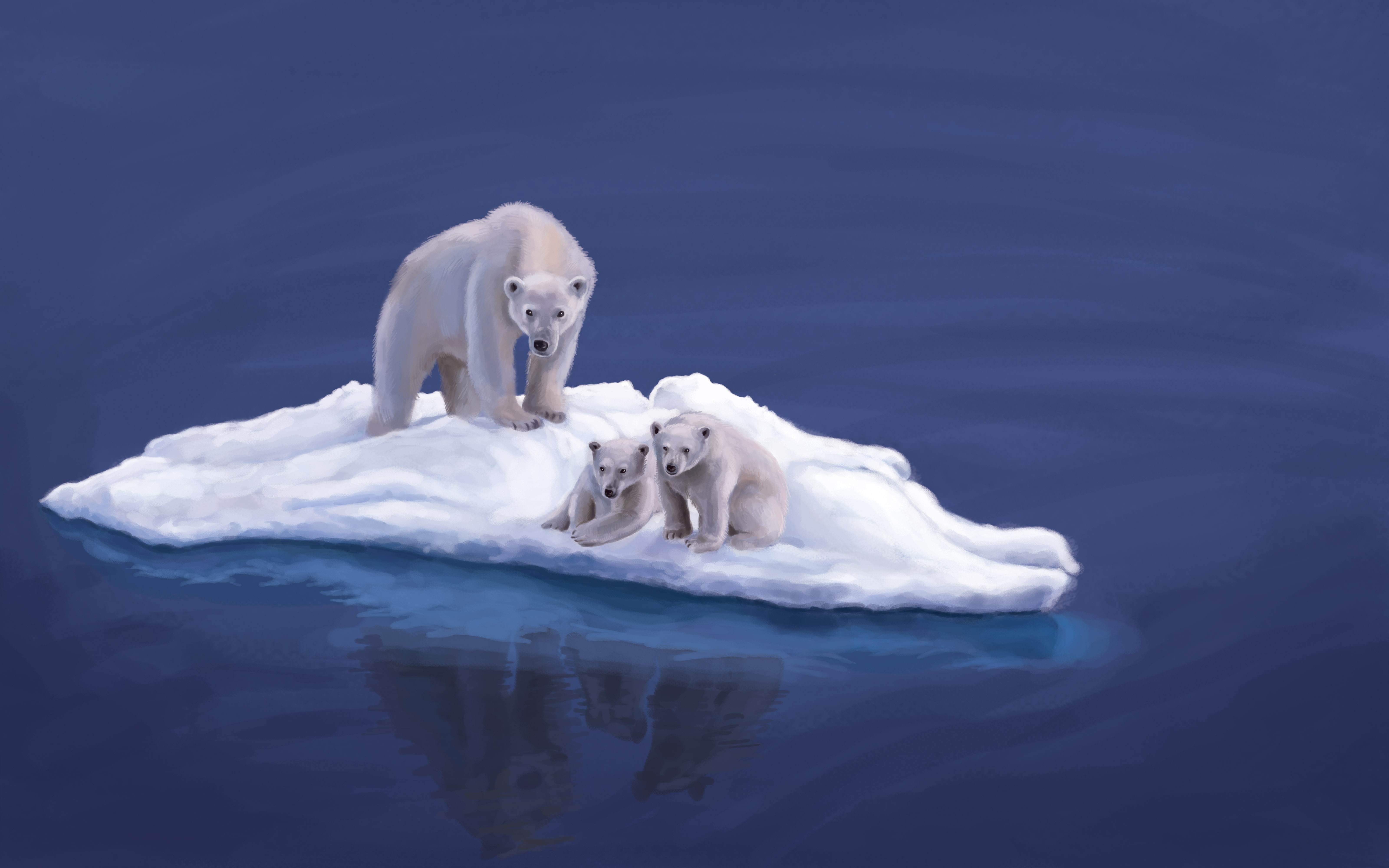 52661 descargar fondo de pantalla animales, imagen, dibujo, isla, osos blancos, osos polares: protectores de pantalla e imágenes gratis