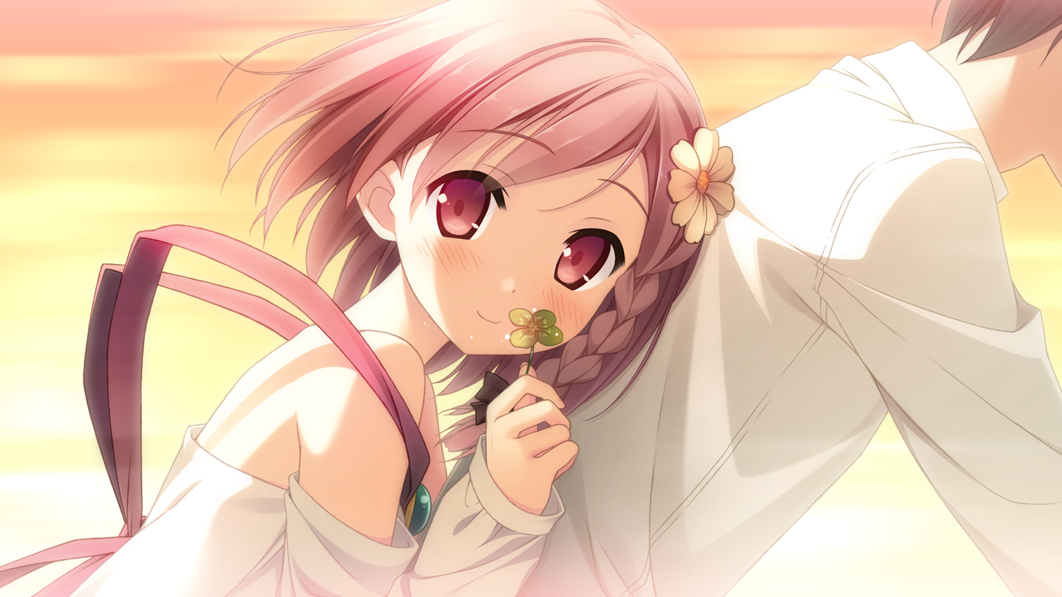 anime, your diary, clover, pink hair, red eyes, short hair, yua (your diary)