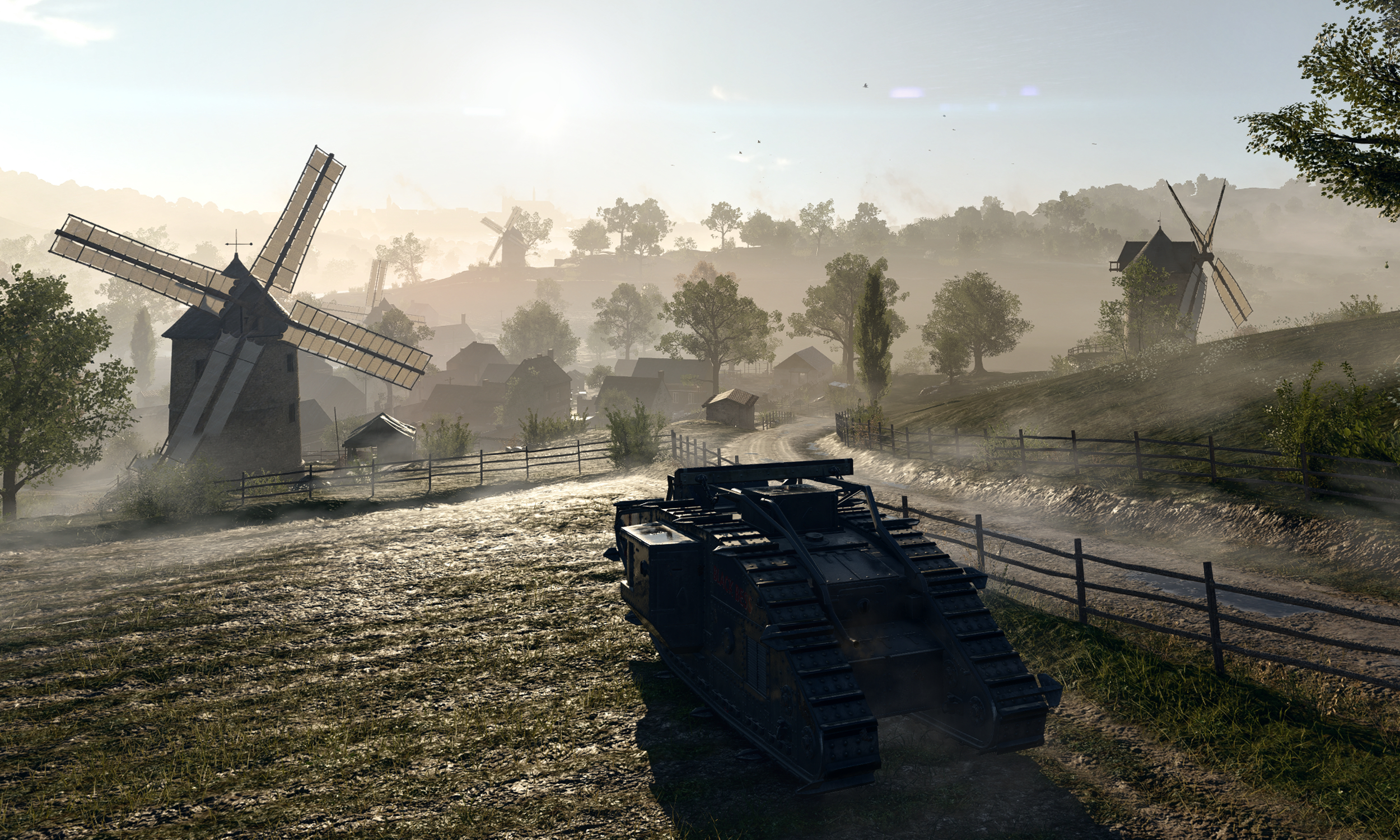 Free download wallpaper Battlefield, Windmill, Tank, Video Game, Battlefield 1 on your PC desktop