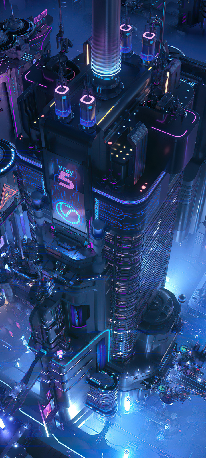 Download mobile wallpaper City, Skyscraper, Building, Cyberpunk, Sci Fi for free.