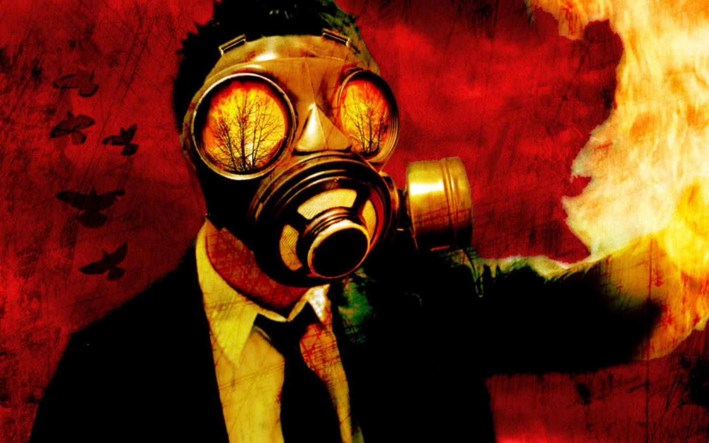 Free download wallpaper Gas Mask, Dark on your PC desktop