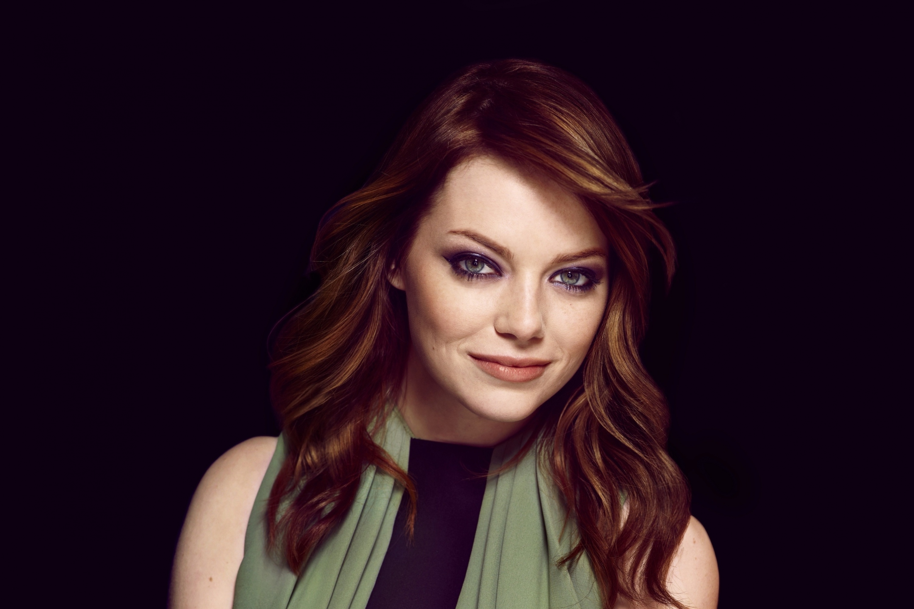Download mobile wallpaper Emma Stone, Redhead, Face, Green Eyes, American, Celebrity, Actress for free.