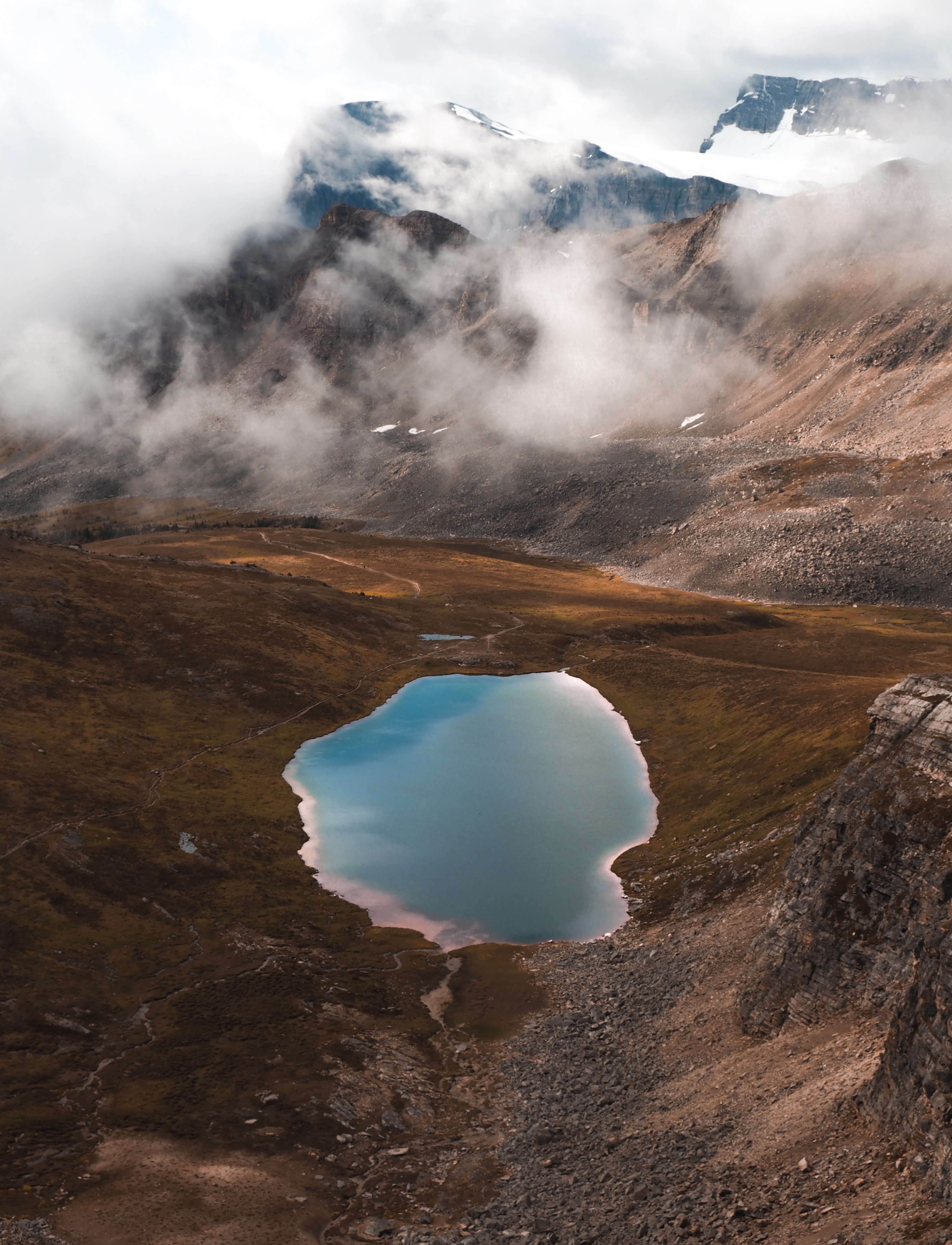 121016 descargar fondo de pantalla naturaleza, agua, montañas, vista desde arriba, lago, cráter: protectores de pantalla e imágenes gratis