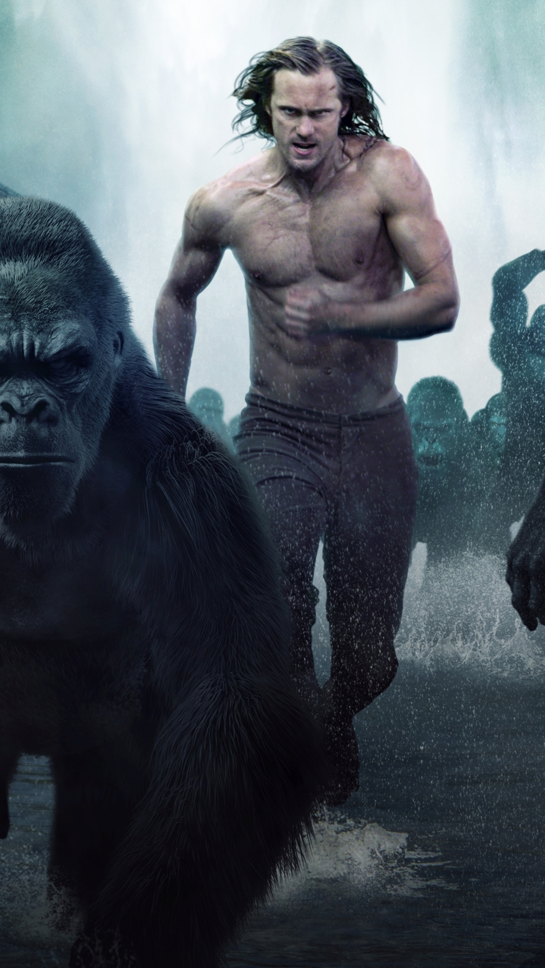 Download mobile wallpaper Gorilla, Movie, Ape, Tarzan, Alexander Skarsgård, The Legend Of Tarzan for free.