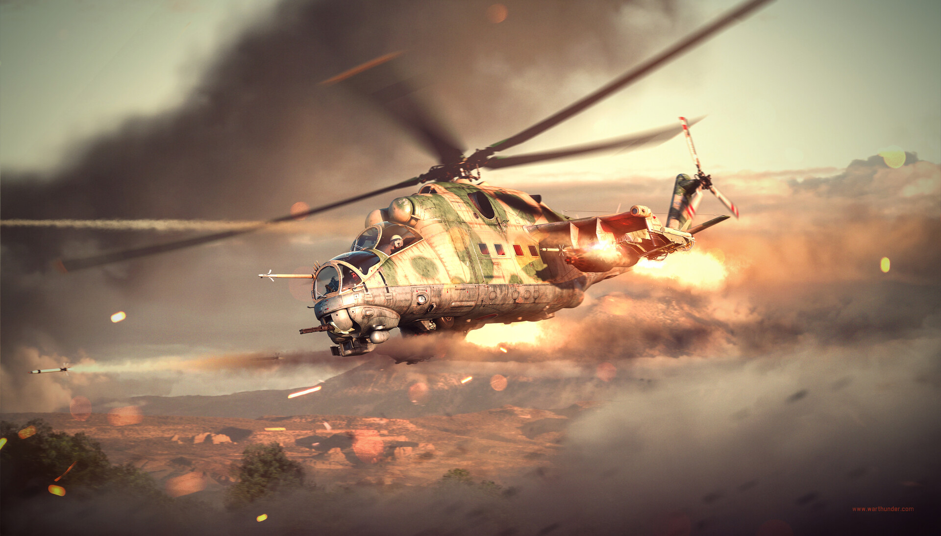 Téléchargez des papiers peints mobile Hélicoptère, Jeux Vidéo, Hélicoptère D'attaque, War Thunder gratuitement.