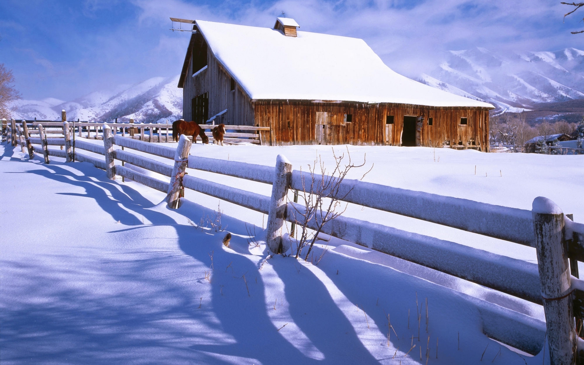 Скачать обои бесплатно Снег, Пейзаж, Зима, Дома картинка на рабочий стол ПК