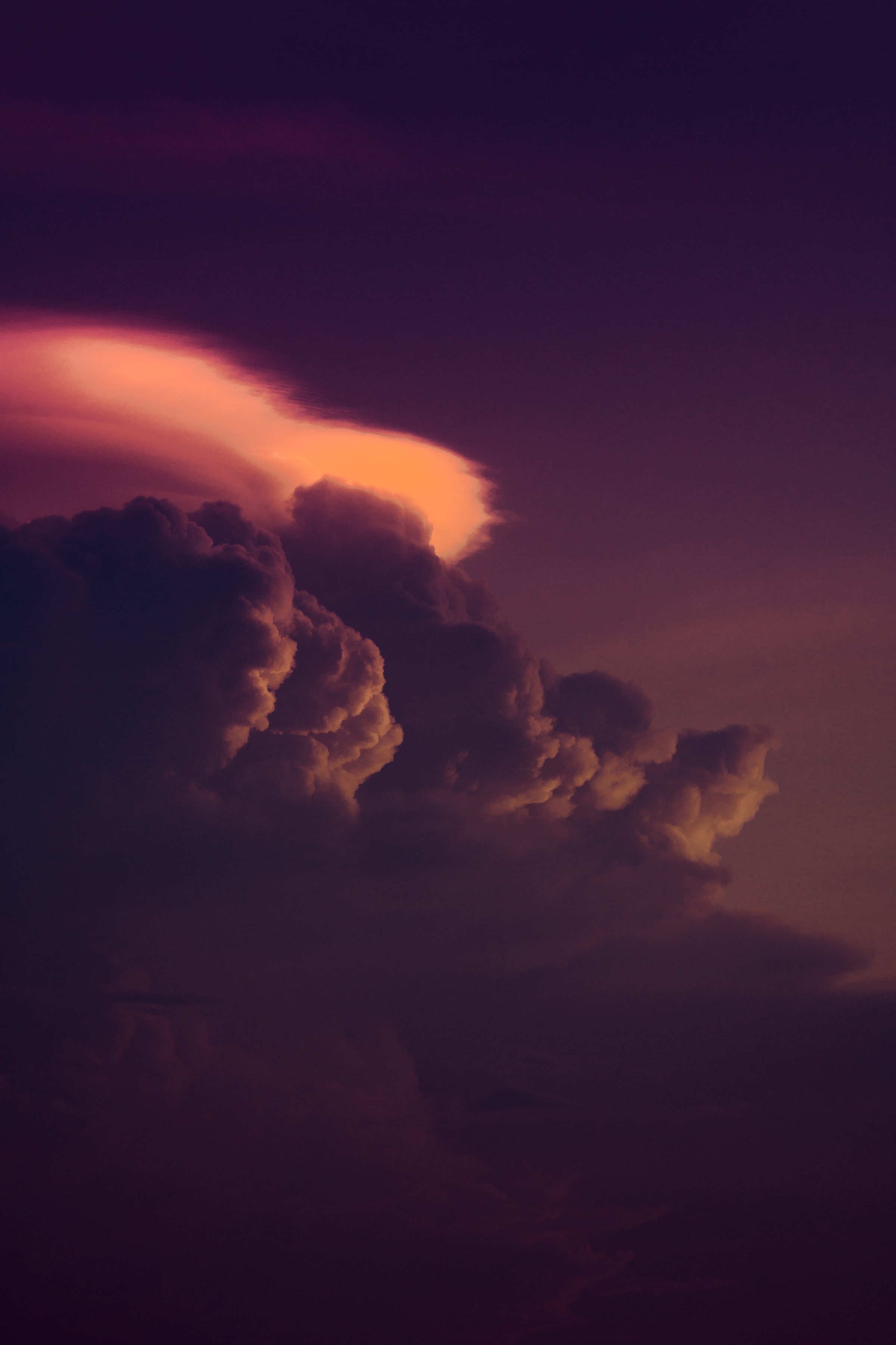 Download mobile wallpaper Clouds, Sky, Nature, Sunset, Violet, Purple for free.