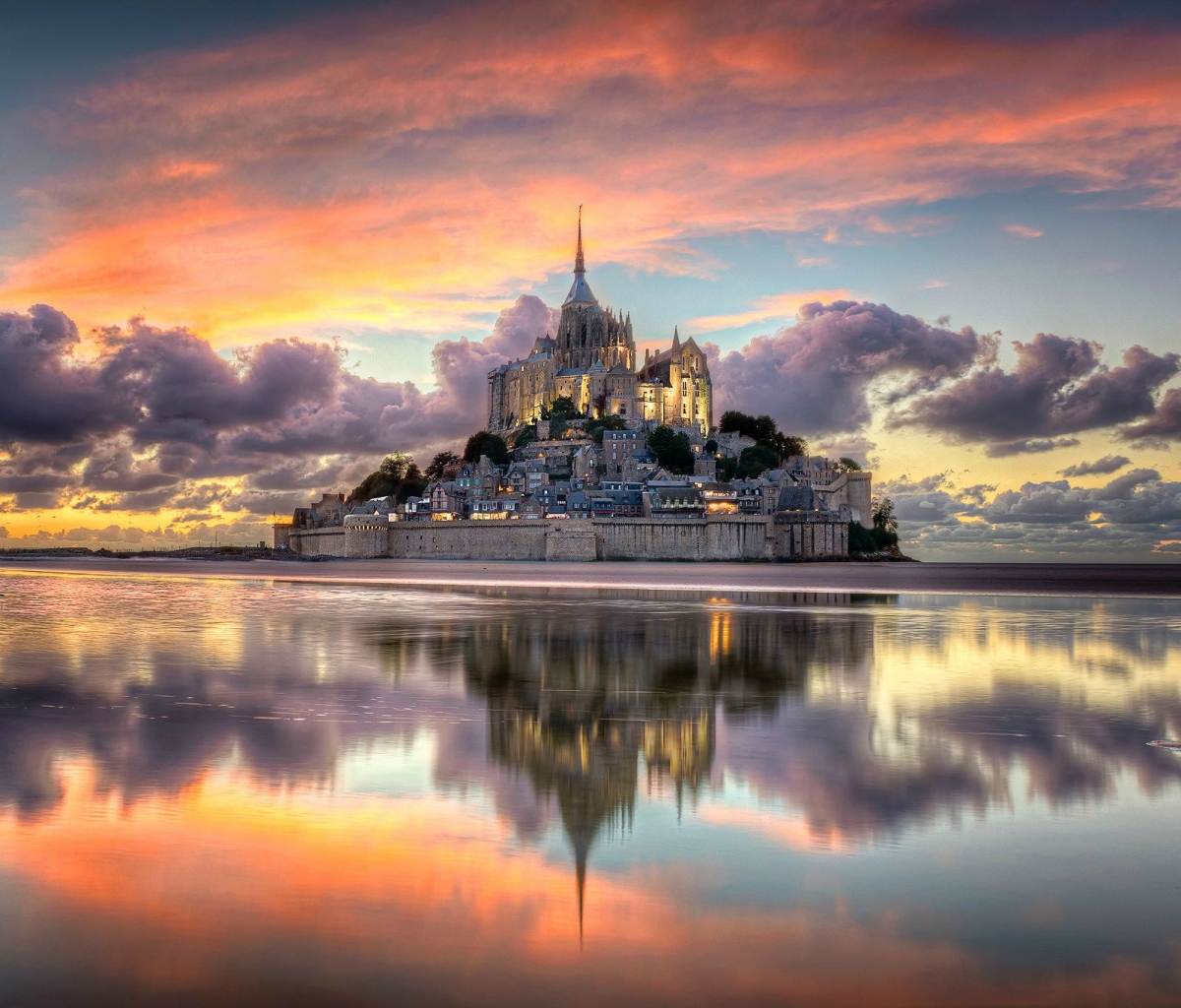 Laden Sie das Religiös, Le Mont Saint Michel-Bild kostenlos auf Ihren PC-Desktop herunter