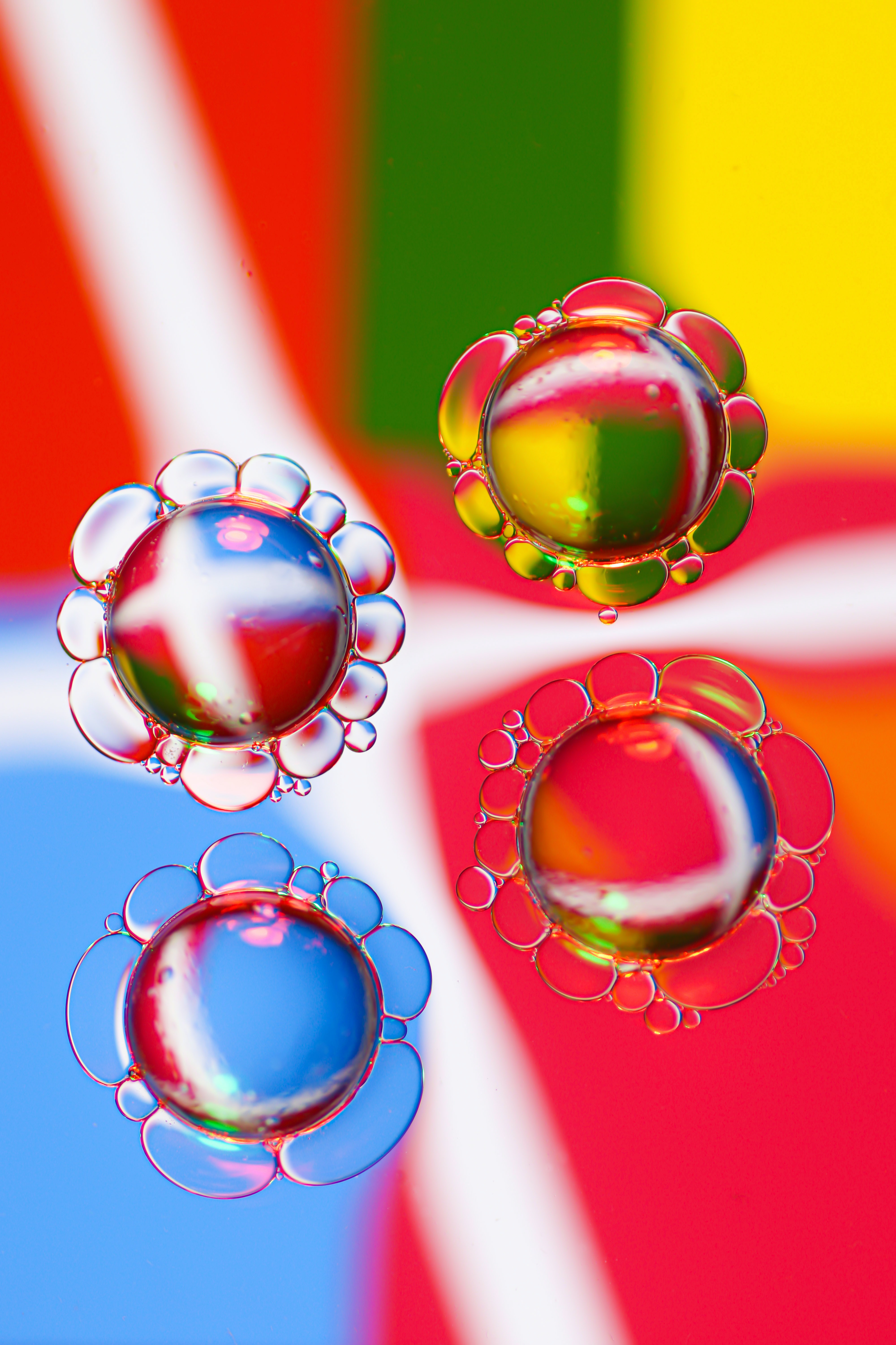 bubbles, transparent, macro, multicolored, motley, liquid