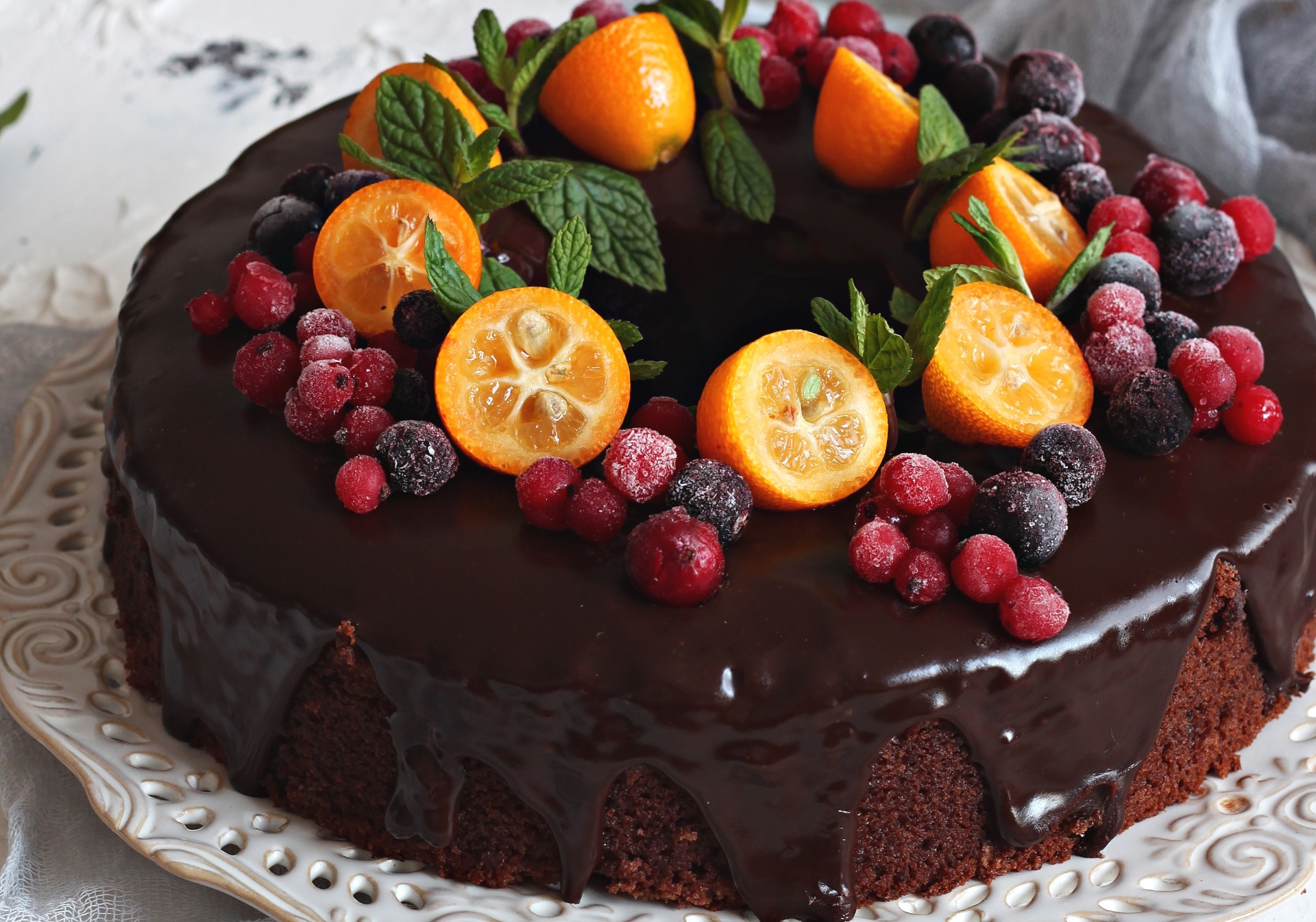 Download mobile wallpaper Food, Chocolate, Cake, Berry, Fruit for free.