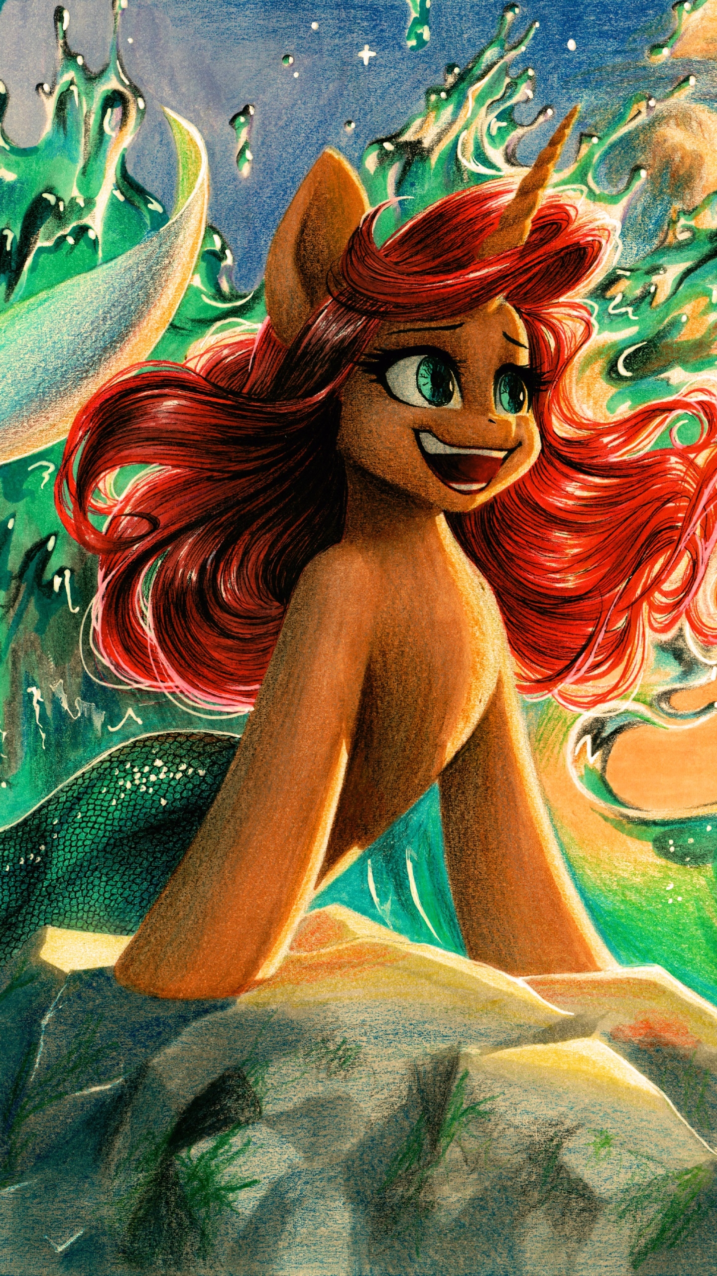 Download mobile wallpaper Pony, My Little Pony, Mermaid, Tv Show, Red Hair, Ariel (The Little Mermaid) for free.