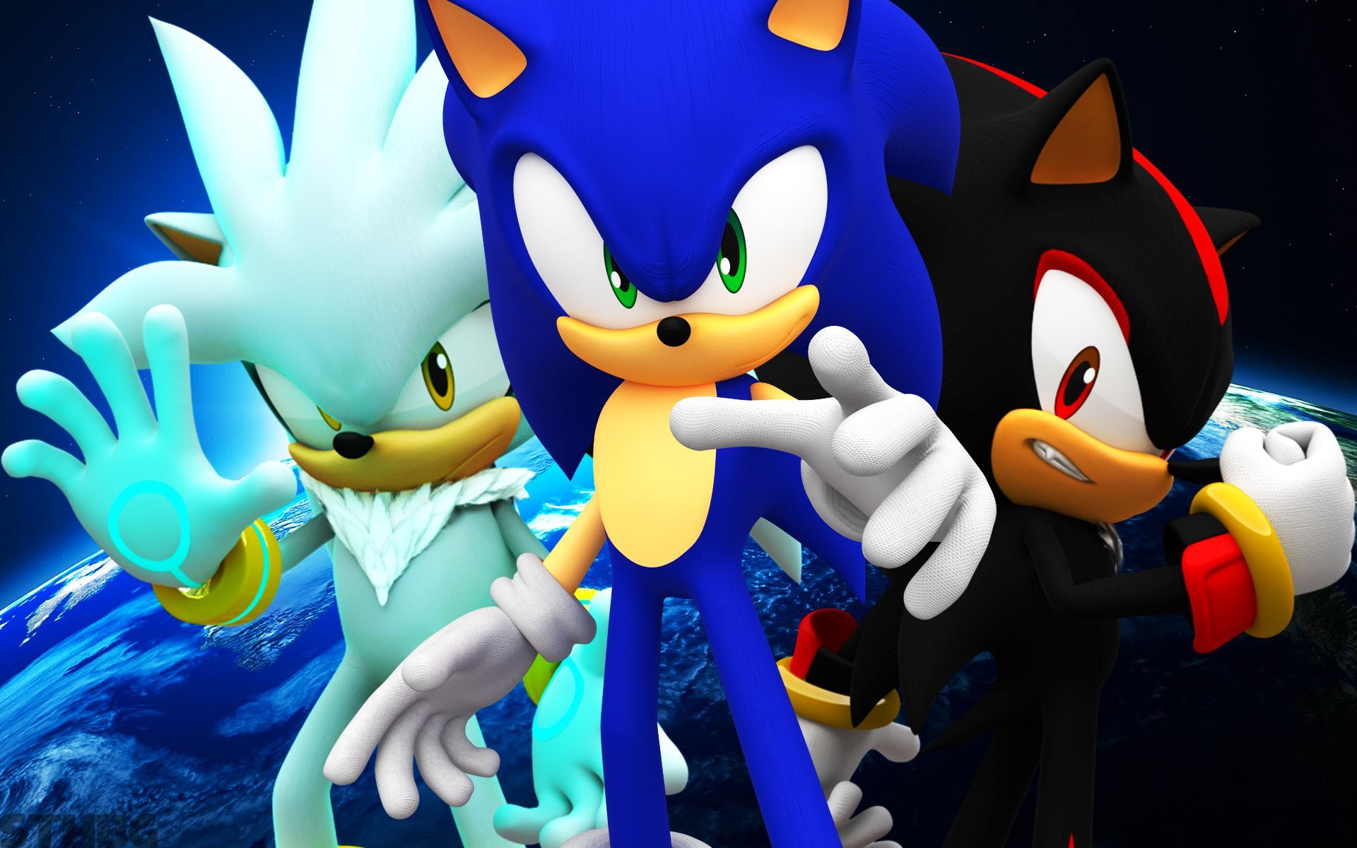 Free download wallpaper Video Game, Sonic The Hedgehog, Shadow The Hedgehog, Sonic The Hedgehog (2006), Silver The Hedgehog, Sonic on your PC desktop