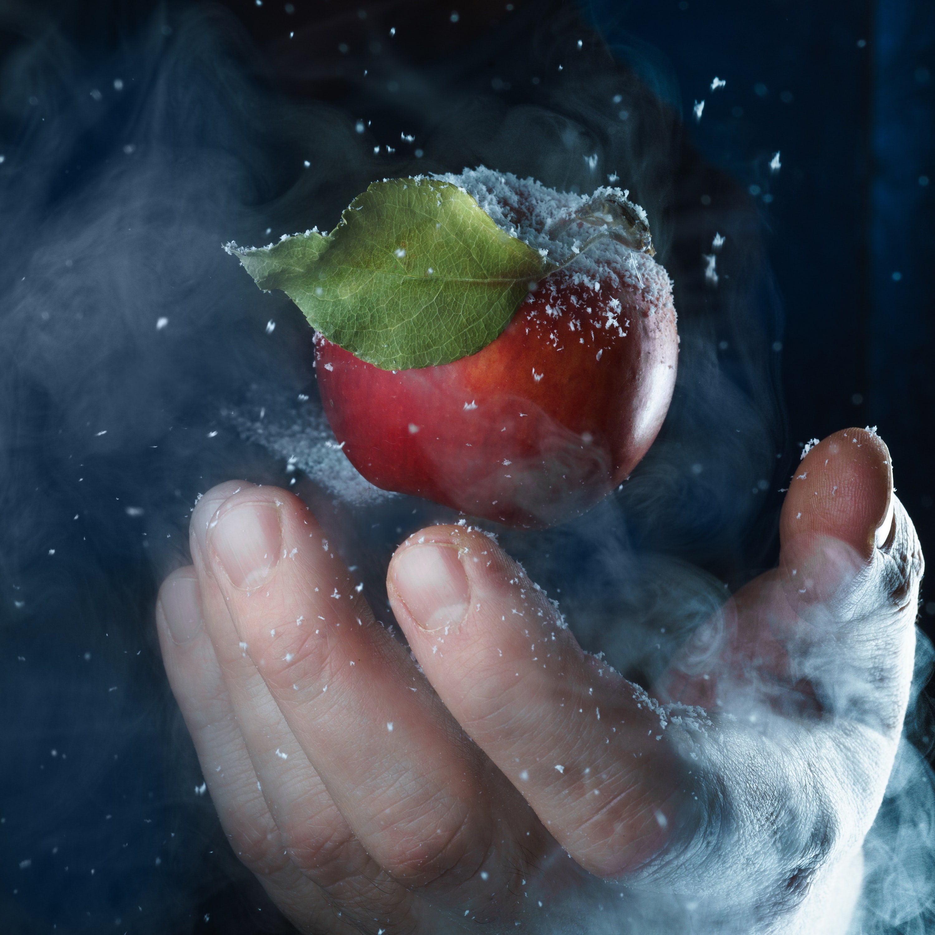 PCデスクトップに手, 林檎, 蒸気, 雪, 食品画像を無料でダウンロード