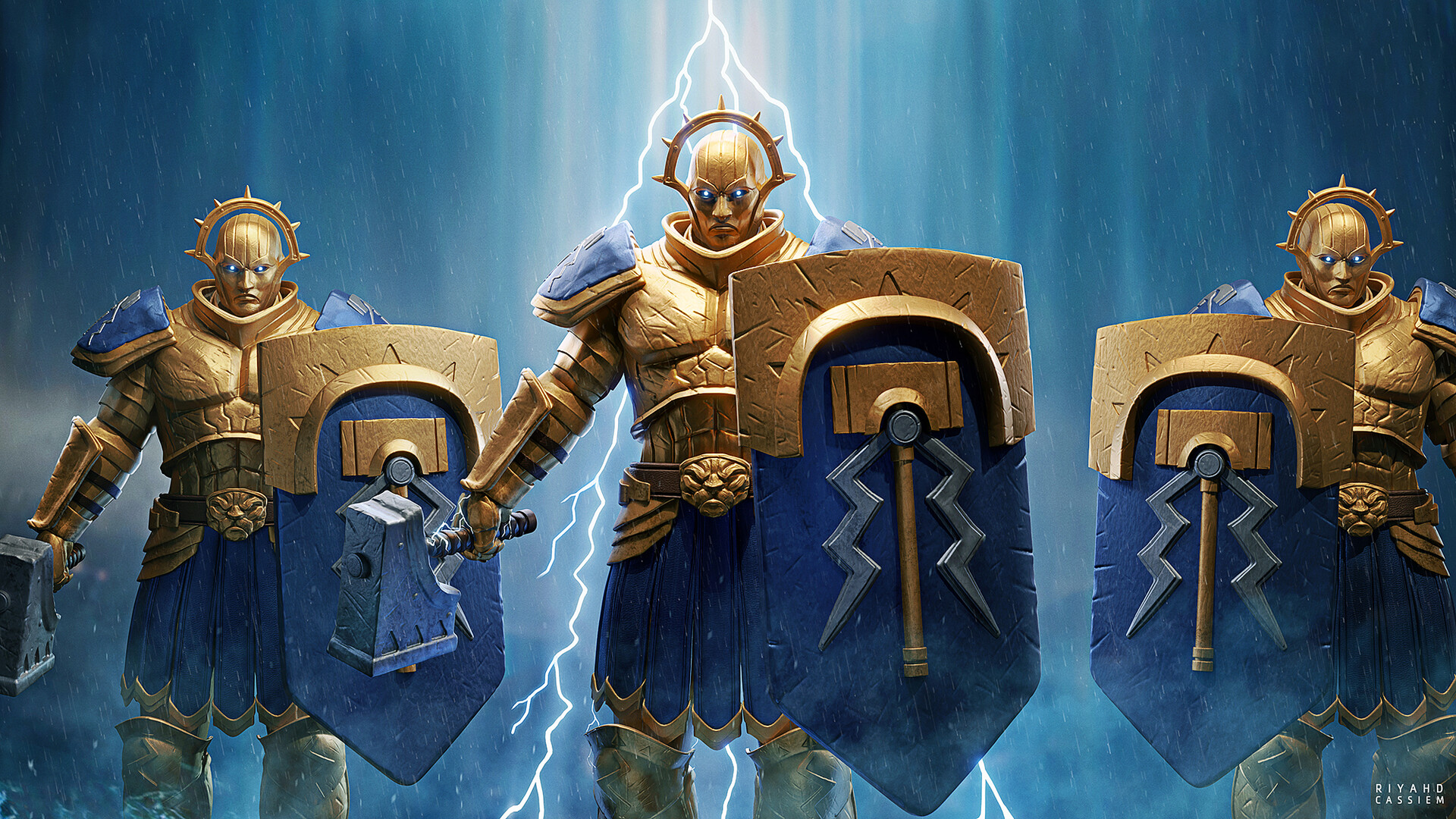 stormcast eternals, video game, warhammer, armor, gold, warrior