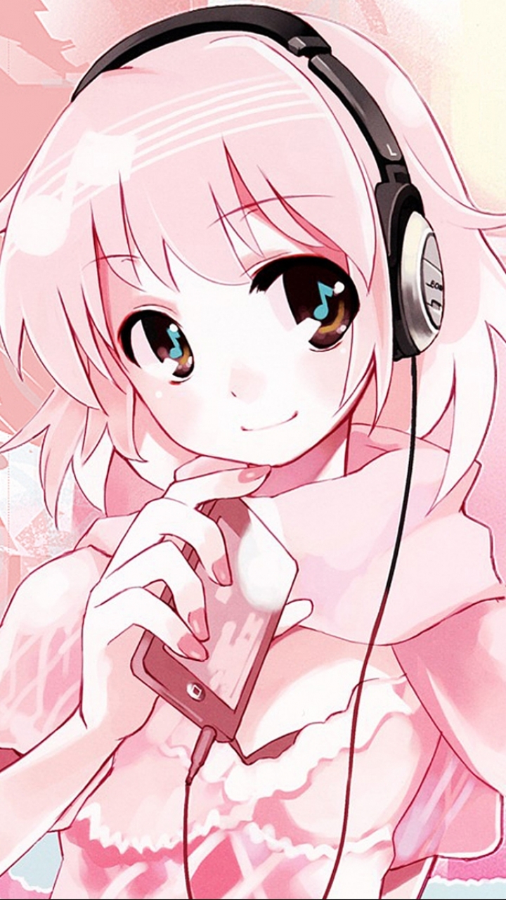 Download mobile wallpaper Anime, Headphones for free.