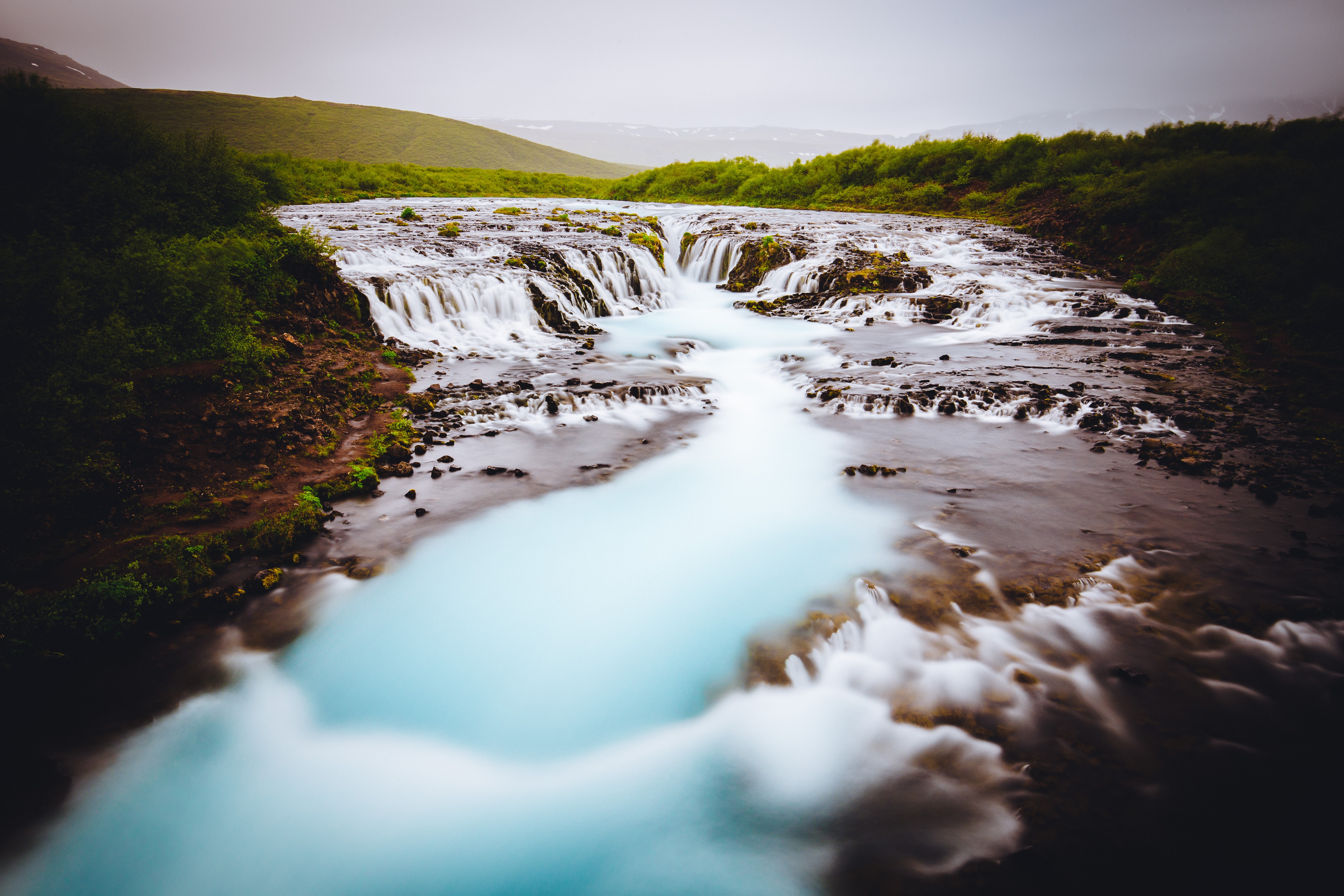 Download mobile wallpaper Nature, Waterfalls, Waterfall, Earth, Iceland, Bruarfoss Waterfall for free.