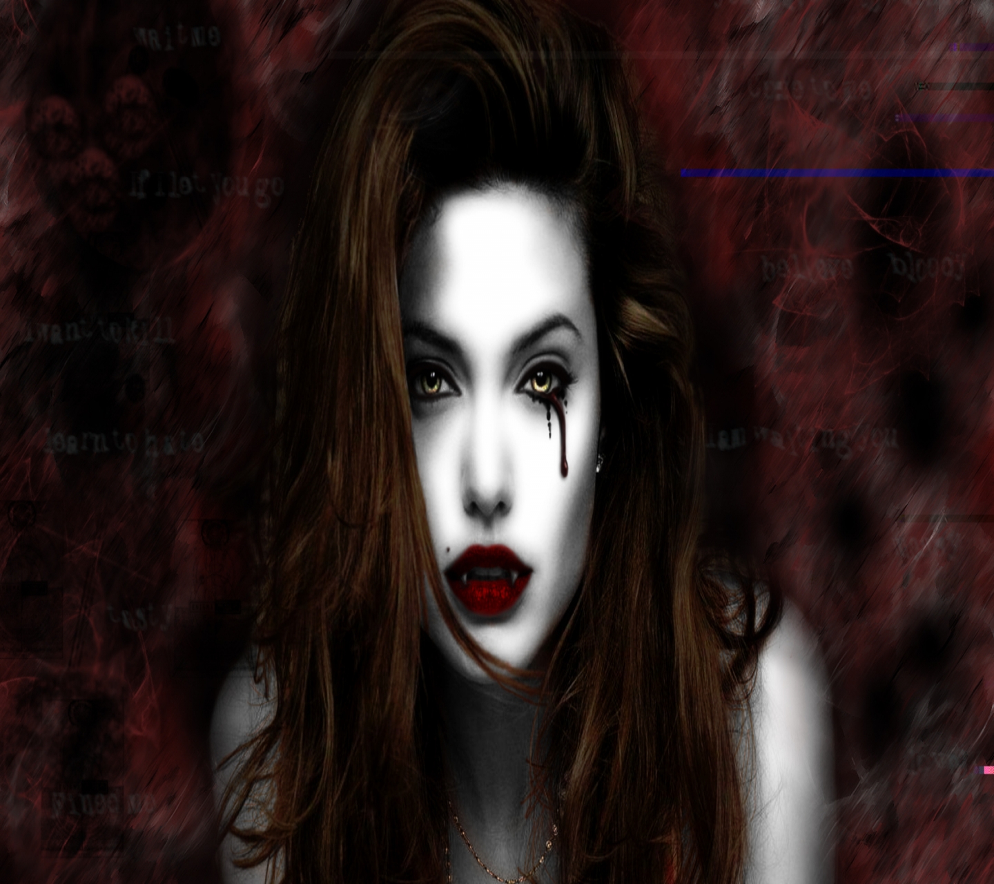 Free download wallpaper Angelina Jolie, Dark, Vampire on your PC desktop