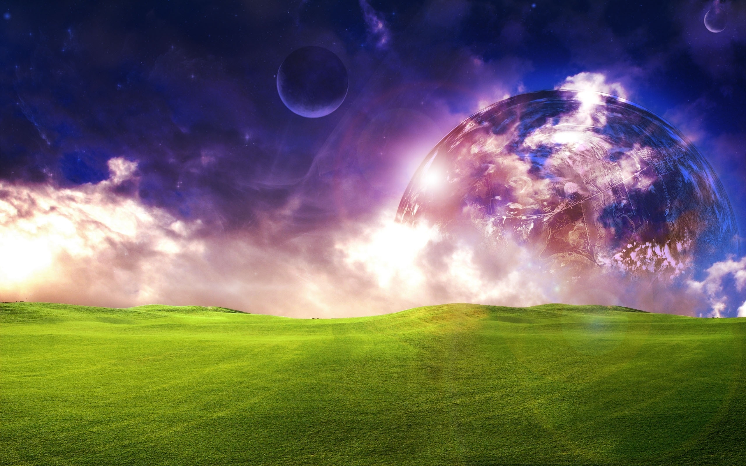 Free download wallpaper Landscape, Sky, Planets, Universe, Fields on your PC desktop