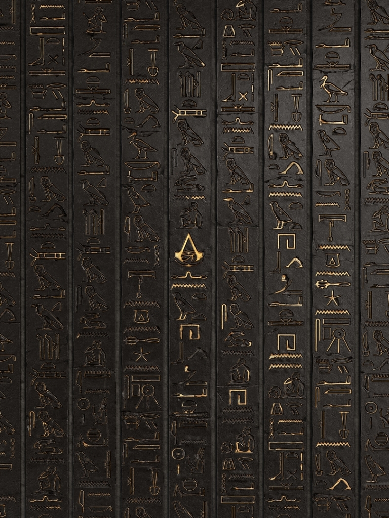 Handy-Wallpaper Computerspiele, Assassin's Creed, Hieroglyphen, Assassin's Creed: Origins kostenlos herunterladen.