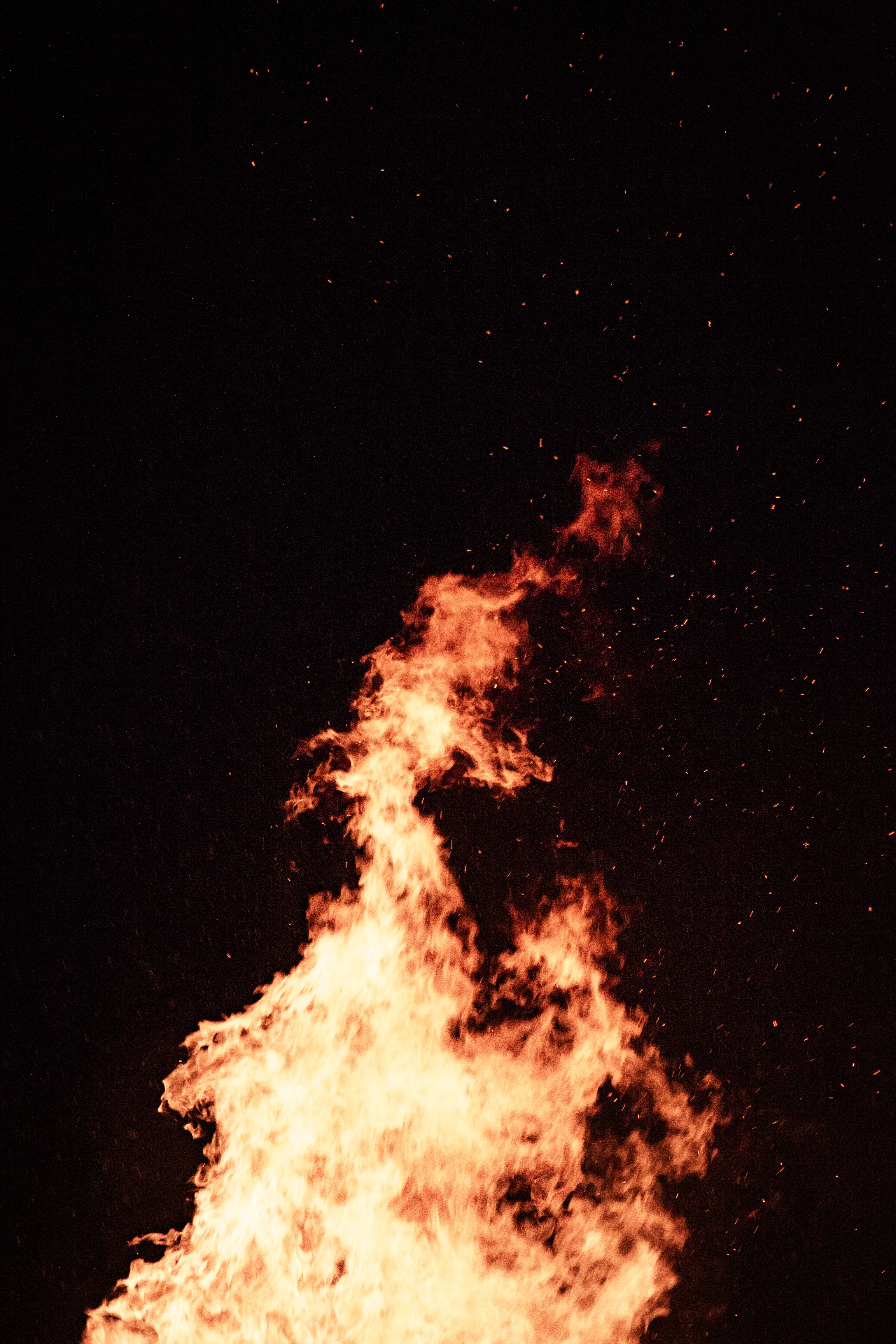 Desktop FHD fire, bonfire, dark, flame, sparks