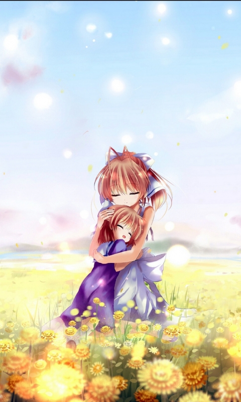 Handy-Wallpaper Blume, Animes, Clannad, Nagisa Furukawa, Ushio Okazaki kostenlos herunterladen.