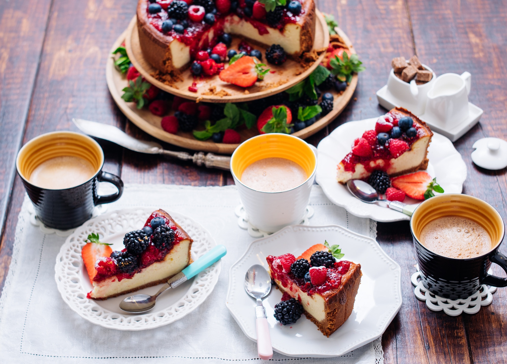 Download mobile wallpaper Food, Dessert, Coffee, Still Life, Cup, Cake, Fruit, Pastry for free.