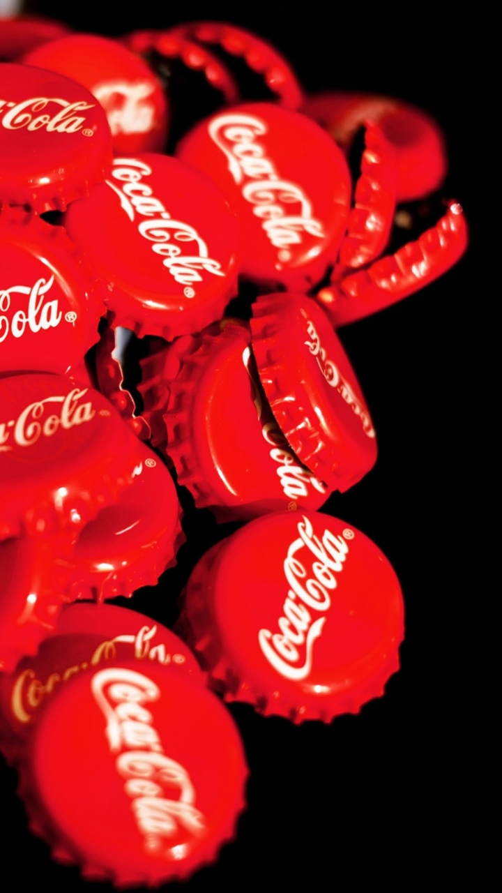 Handy-Wallpaper Coca Cola, Produkte, Flaschenverschluss kostenlos herunterladen.