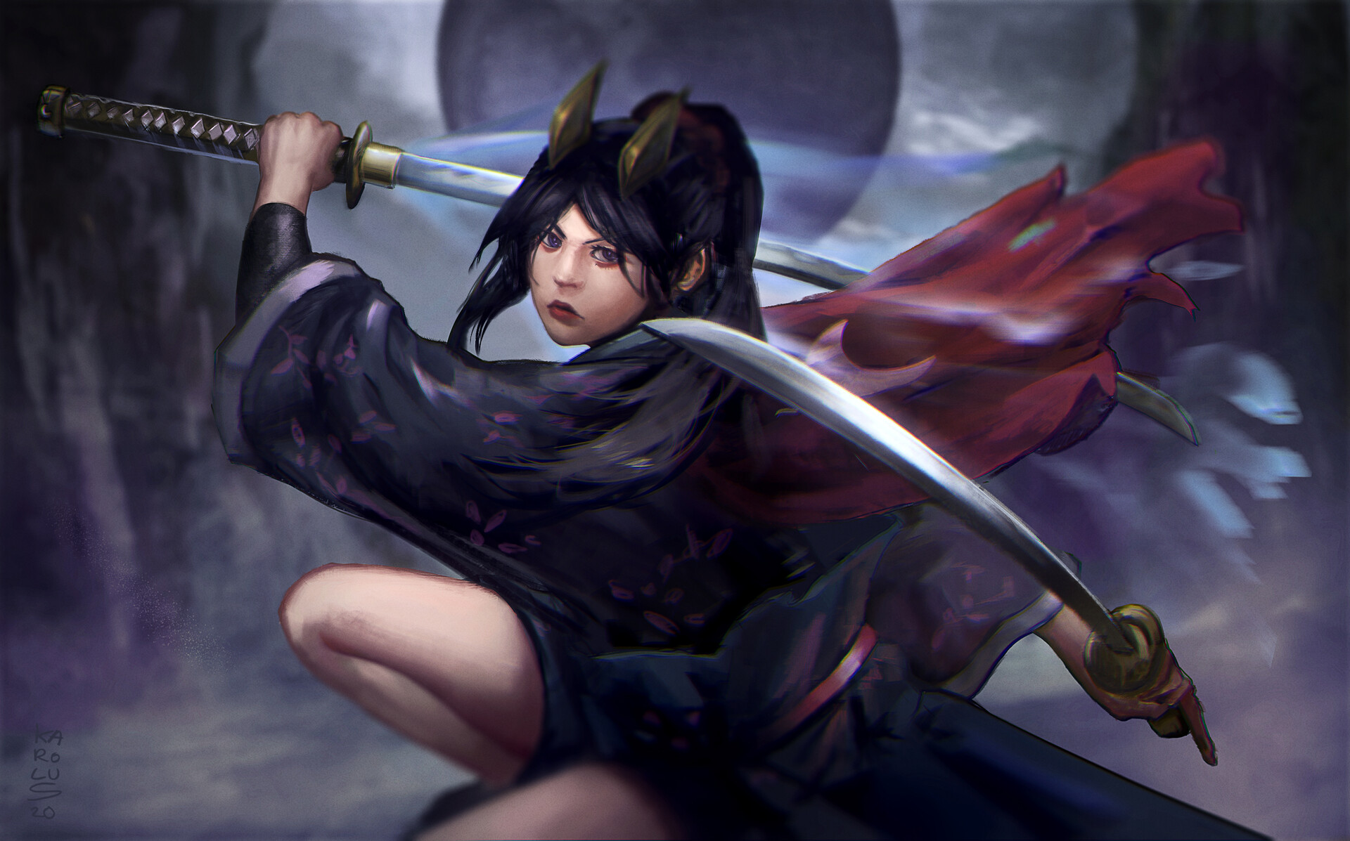 Download mobile wallpaper Fantasy, Samurai, Women Warrior for free.