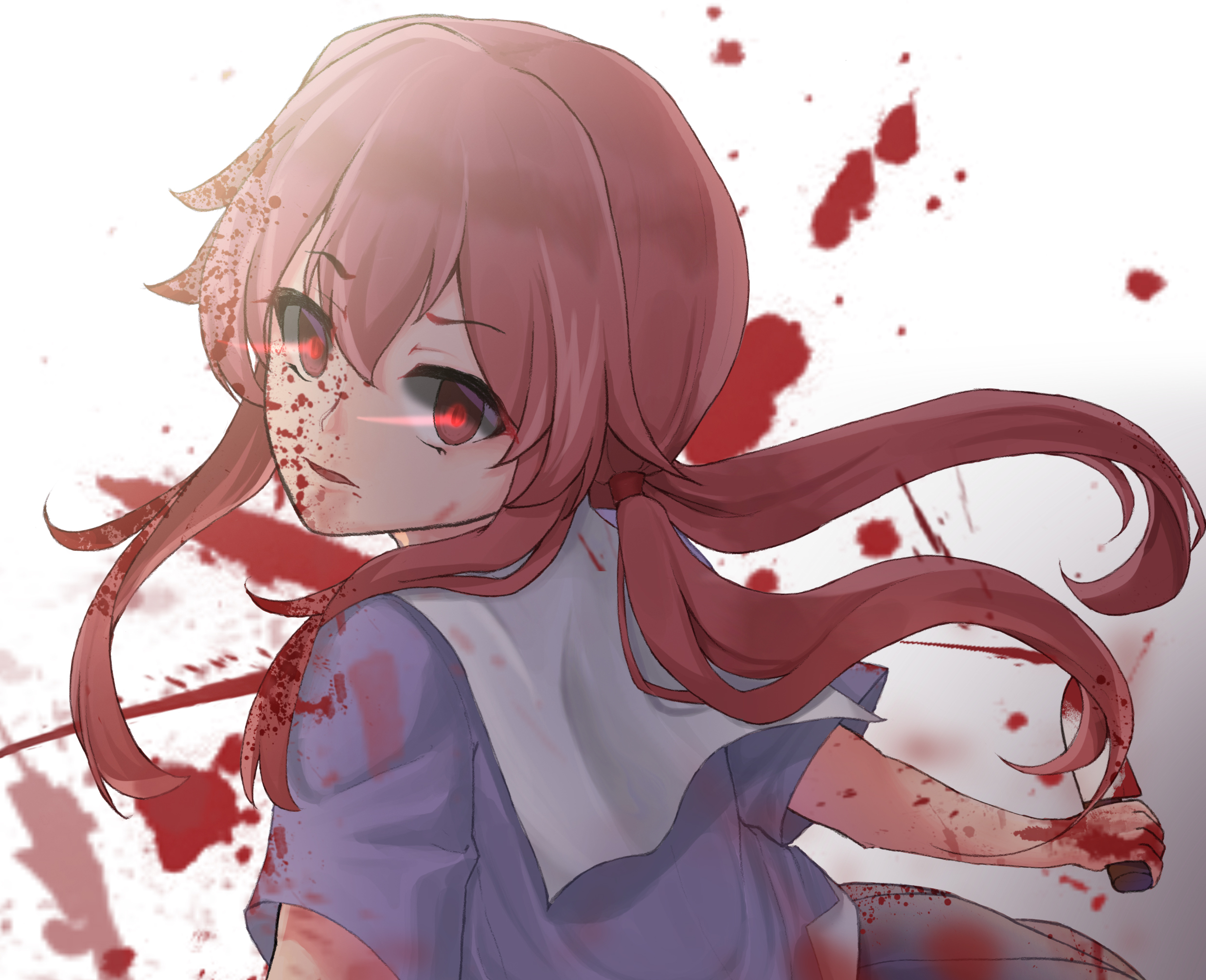 Handy-Wallpaper Animes, Yuno Gasai, Mirai Nikki kostenlos herunterladen.