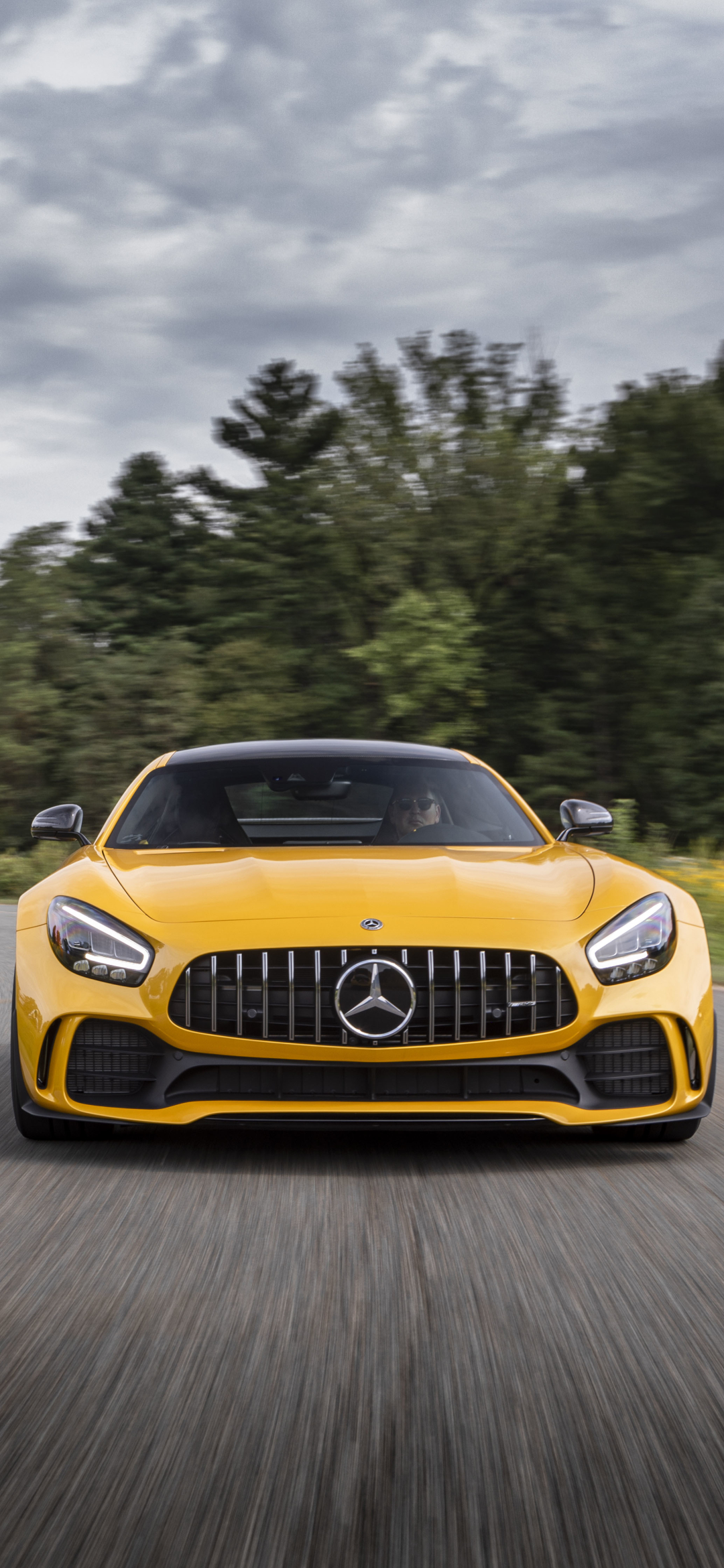 Download mobile wallpaper Car, Mercedes Benz, Supercar, Vehicle, Vehicles, Yellow Car, Mercedes Amg Gt R for free.